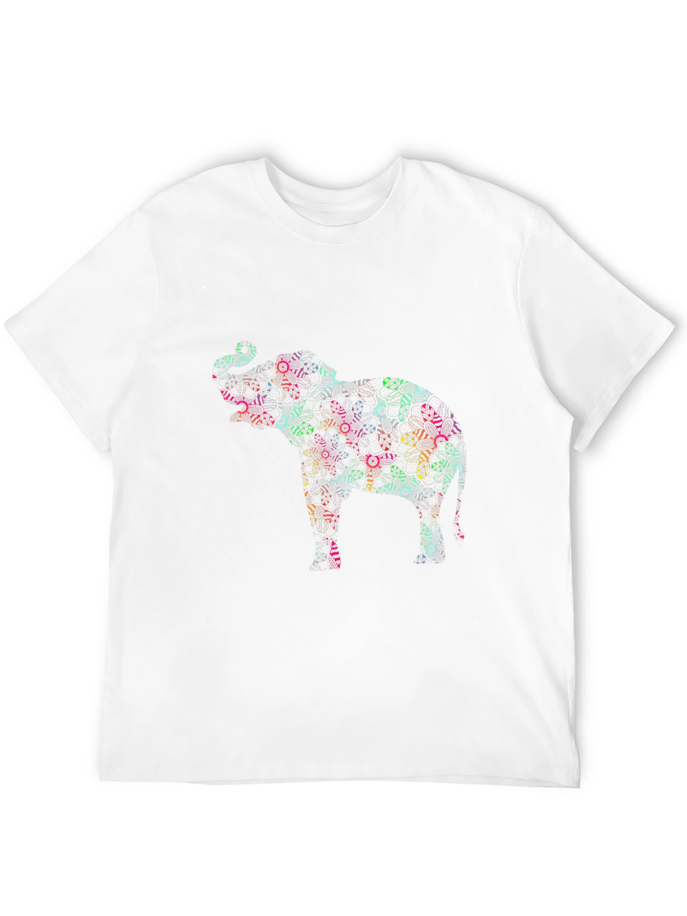 Abstract Elephant Graphic Black T-Shirt