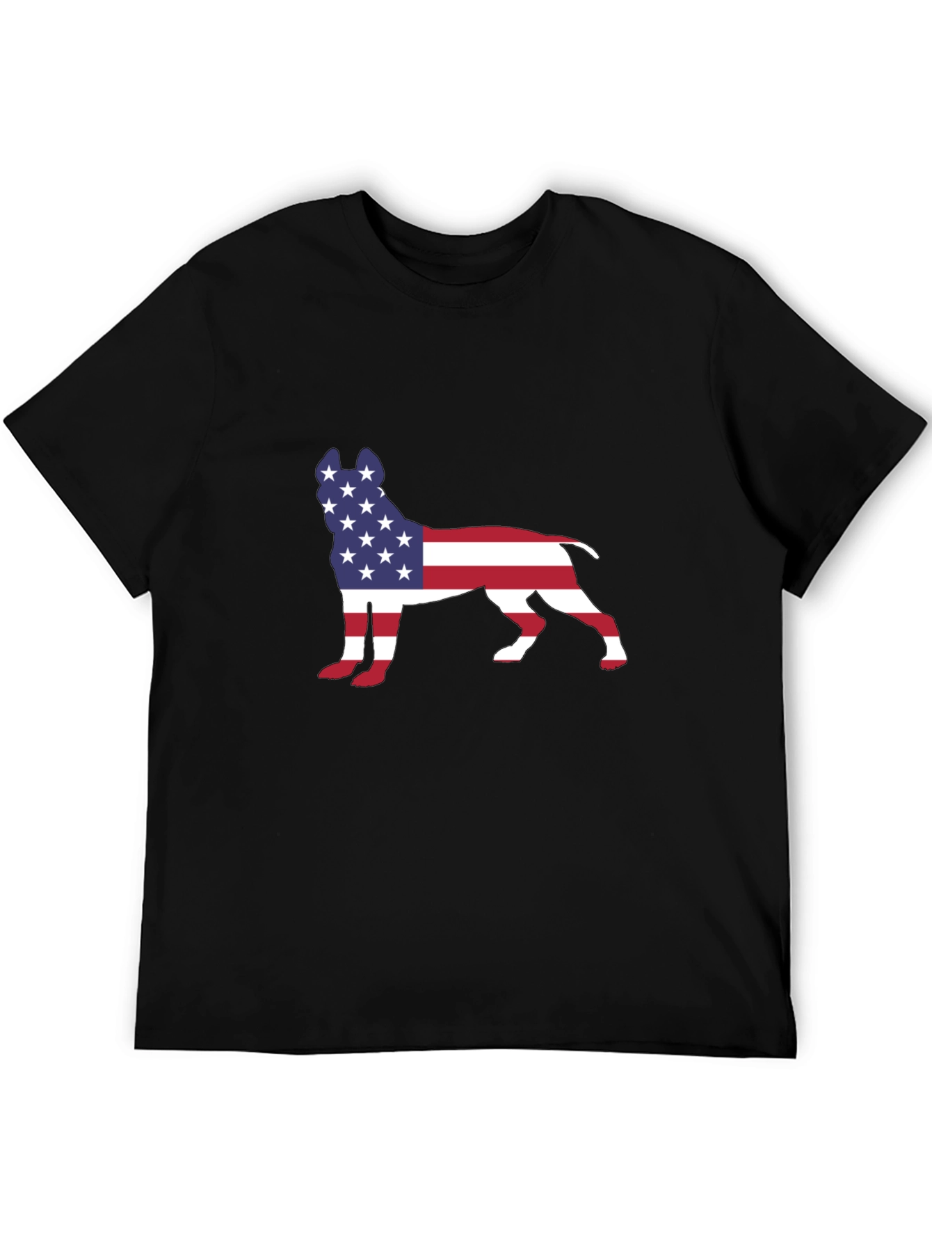 American Flag Dog Silhouette T-Shirt