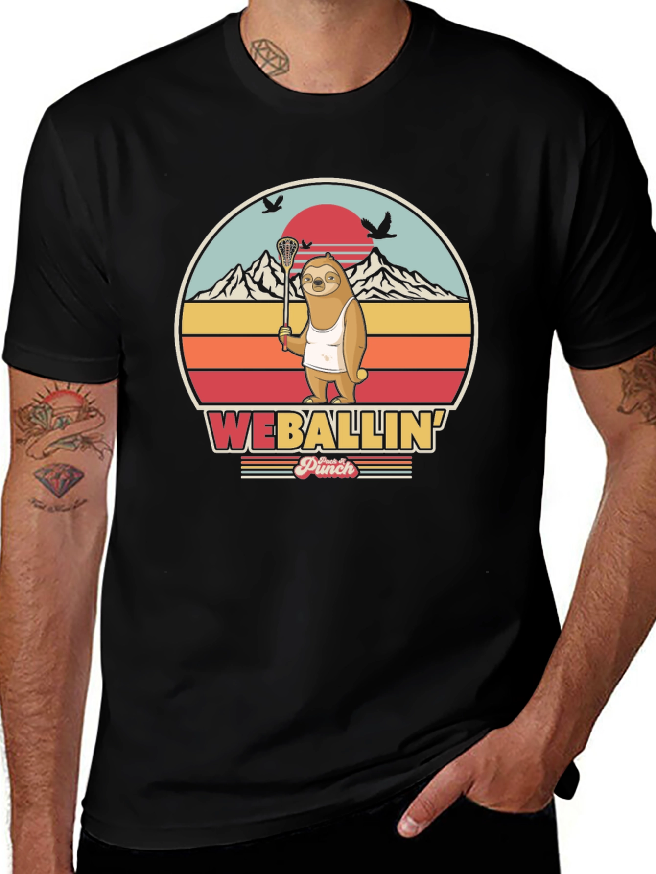 Funny Sloth Lacrosse T-Shirt