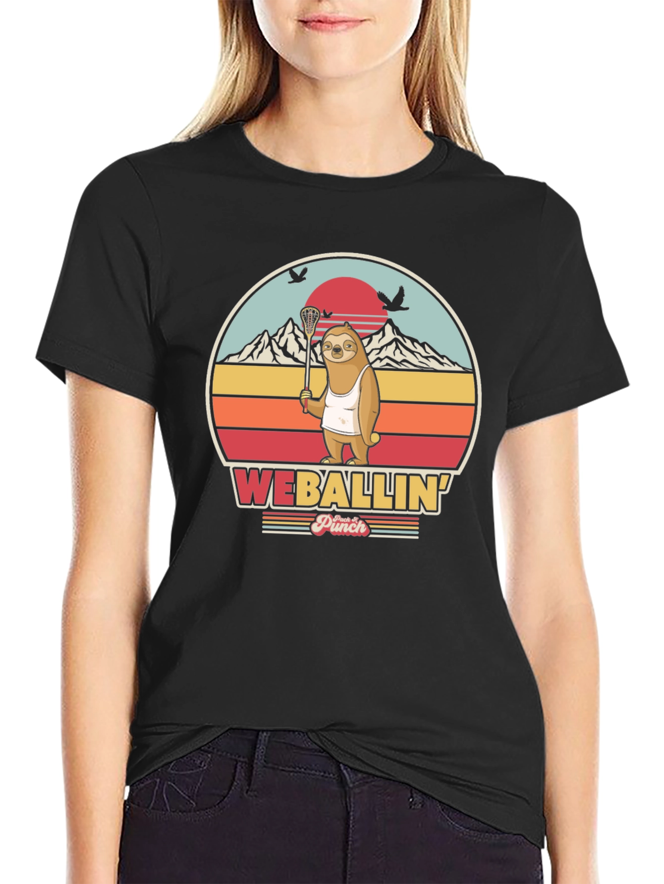 Funny Sloth Lacrosse T-Shirt