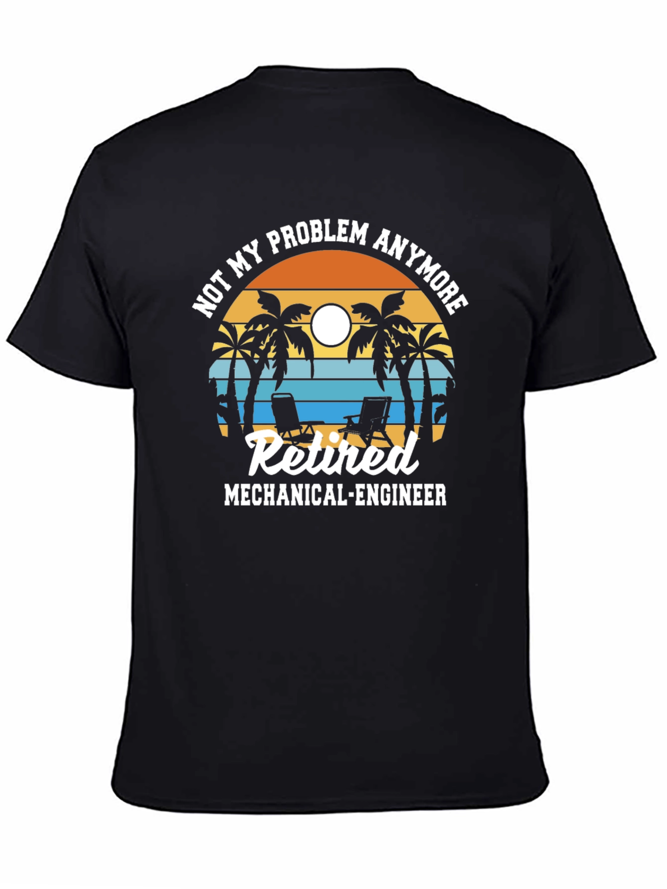 Retired Mechanical Engineer T-Shirt - Beach Design