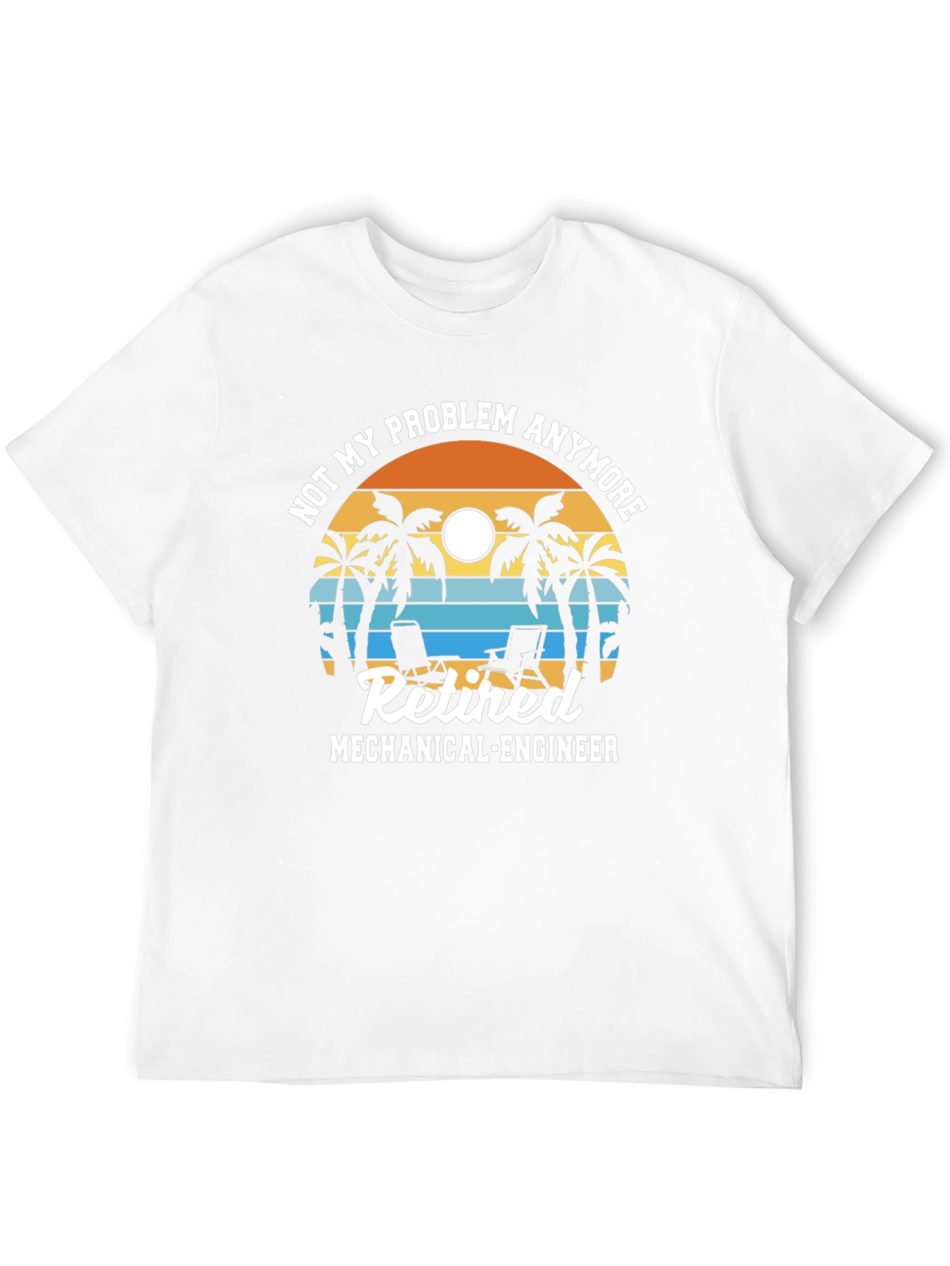 Retired Mechanical Engineer T-Shirt - Beach Design