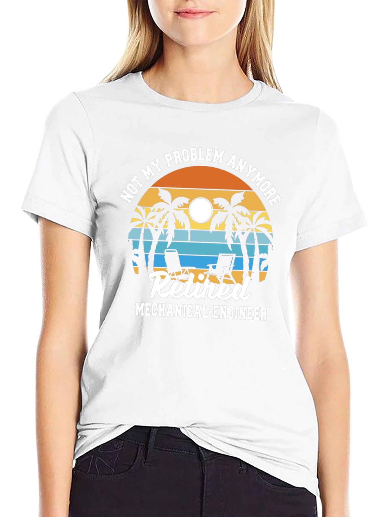 Retired Mechanical Engineer T-Shirt - Beach Design