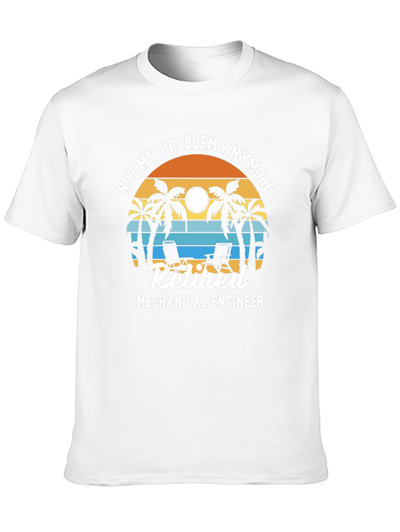 Retired Mechanical Engineer T-Shirt - Beach Design