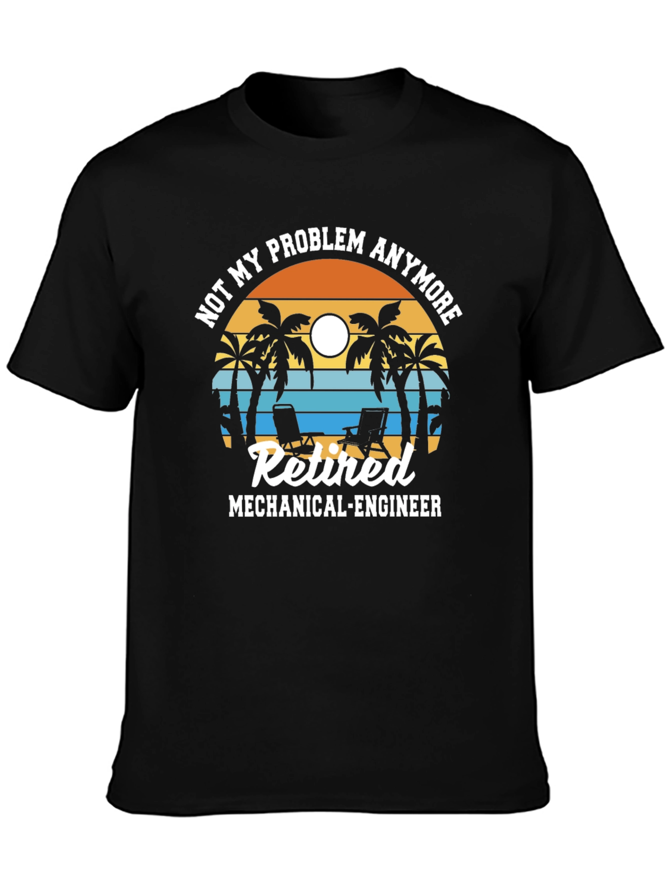 Retired Mechanical Engineer T-Shirt - Beach Design