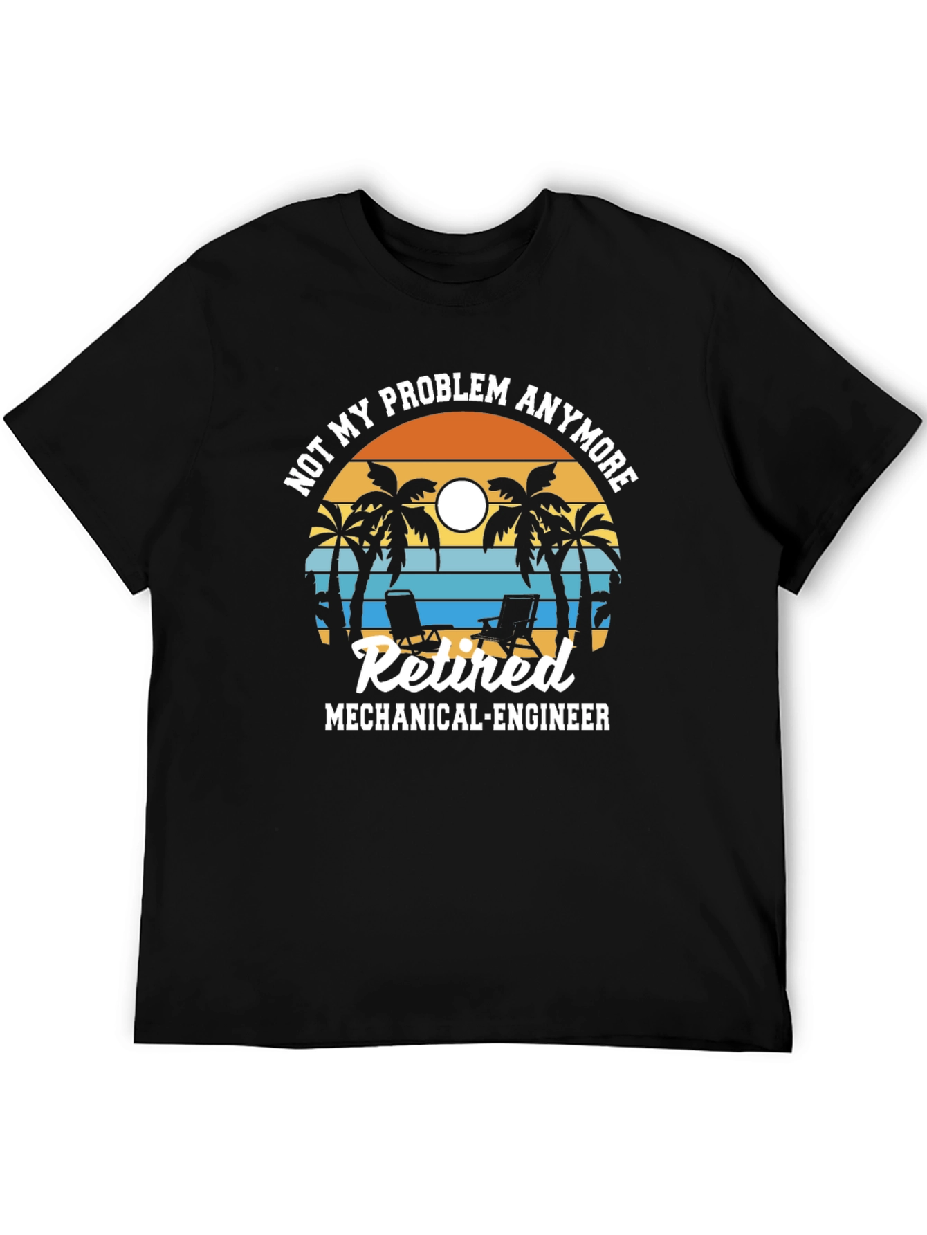 Retired Mechanical Engineer T-Shirt - Beach Design