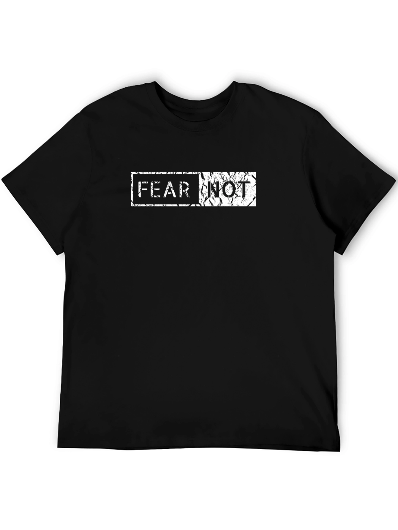 Fear Not Distressed Graphic Tee - Black