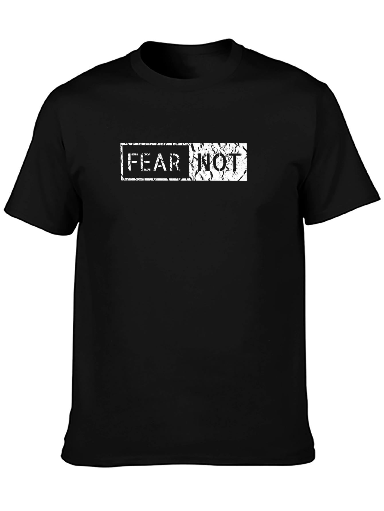 Fear Not Distressed Graphic Tee - Black