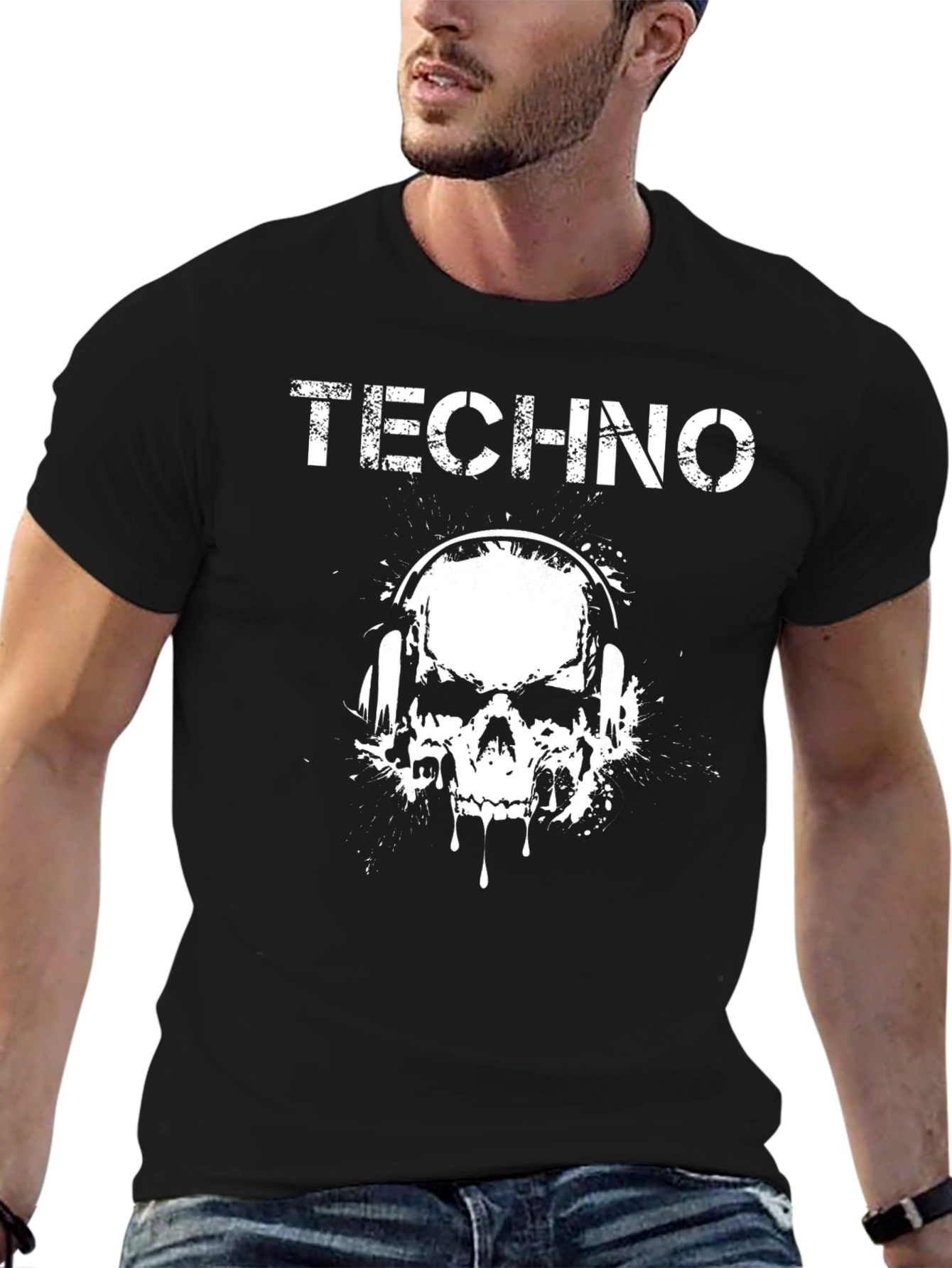 Techno Skull Graphic Tee - Music Lovers T-Shirt