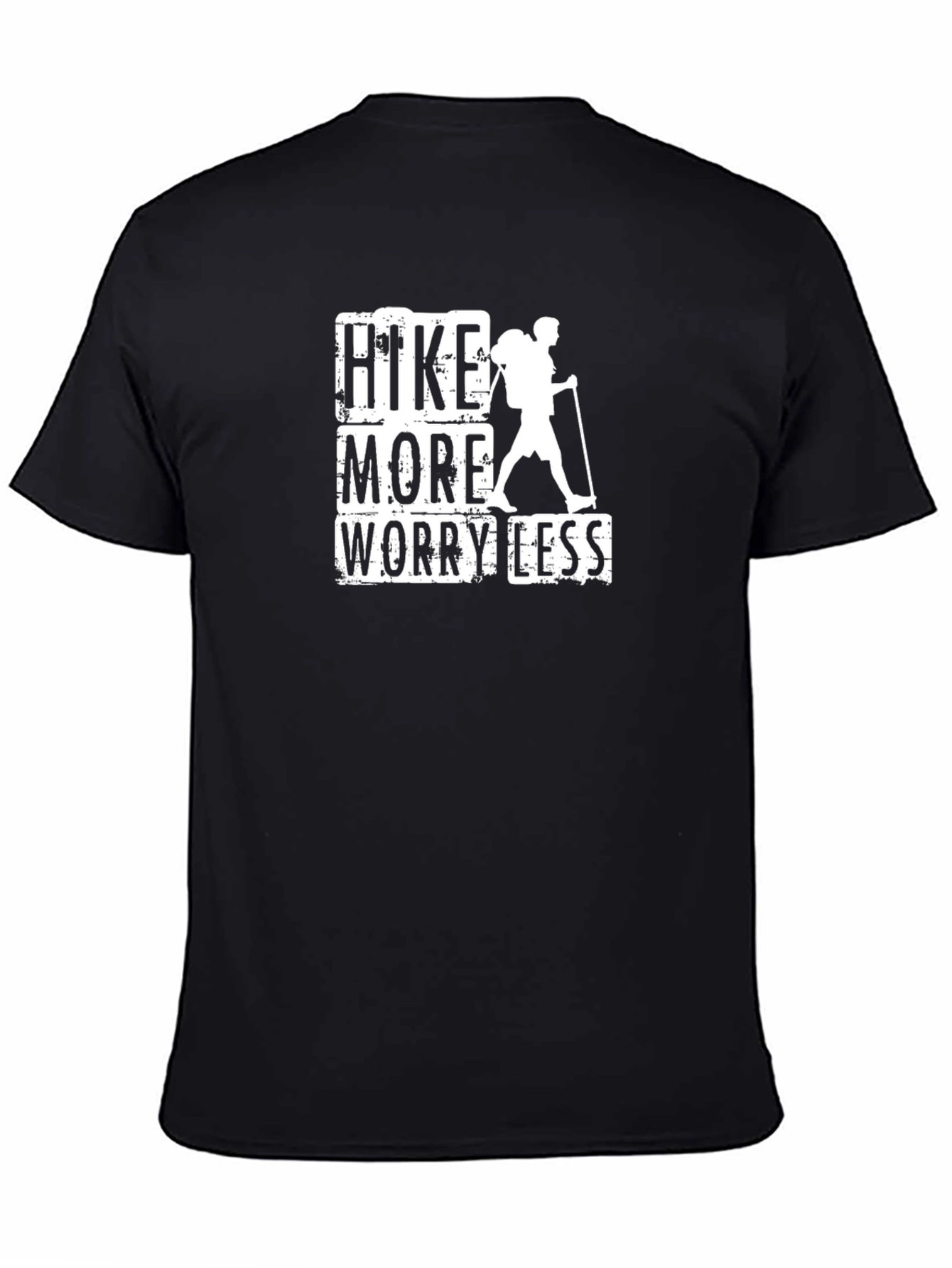 Hike More Worry Less Black Graphic Tee