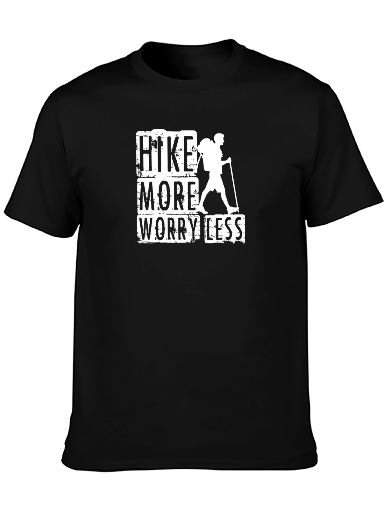 Hike More Worry Less Black Graphic Tee