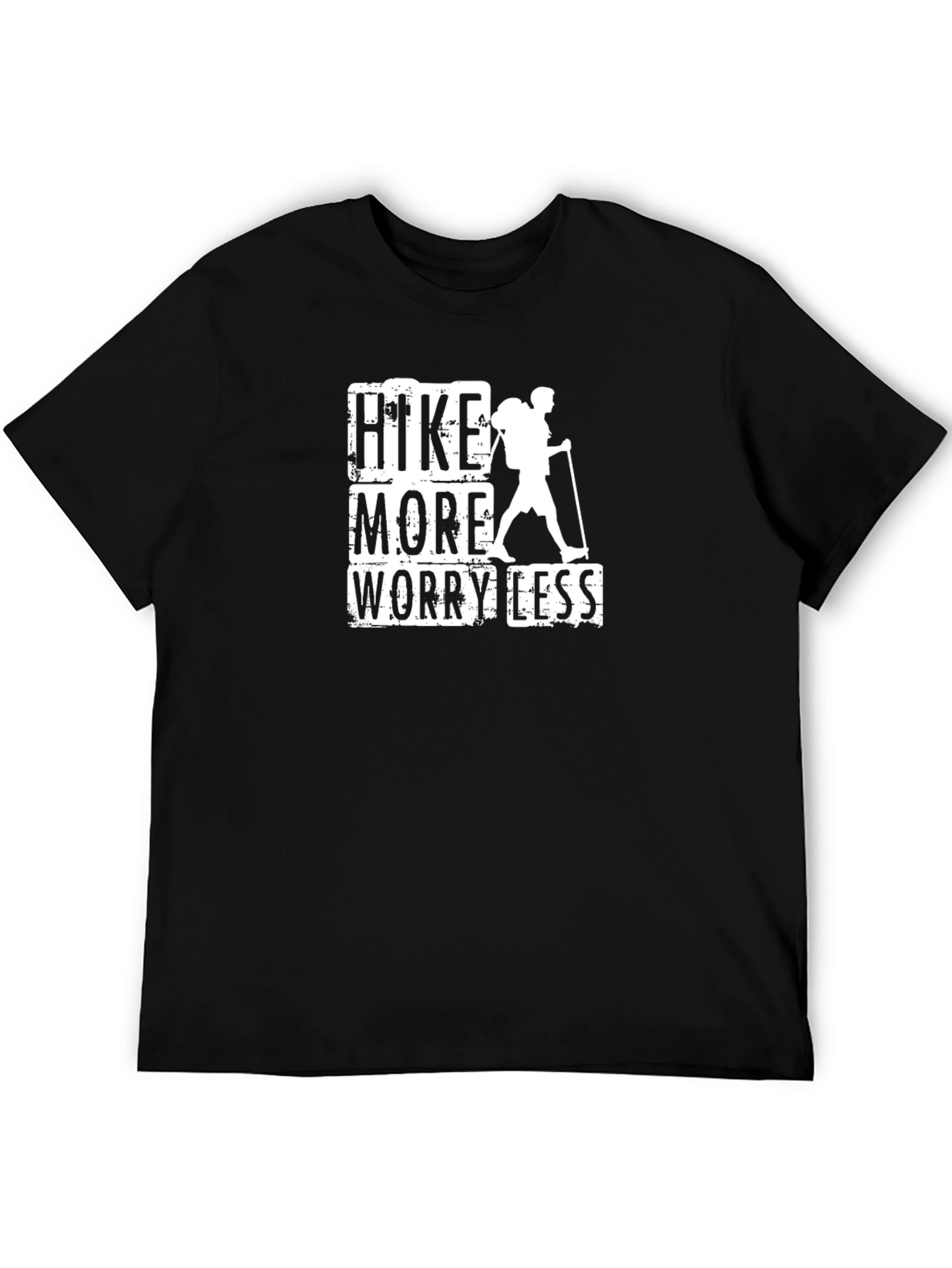 Hike More Worry Less Black Graphic Tee