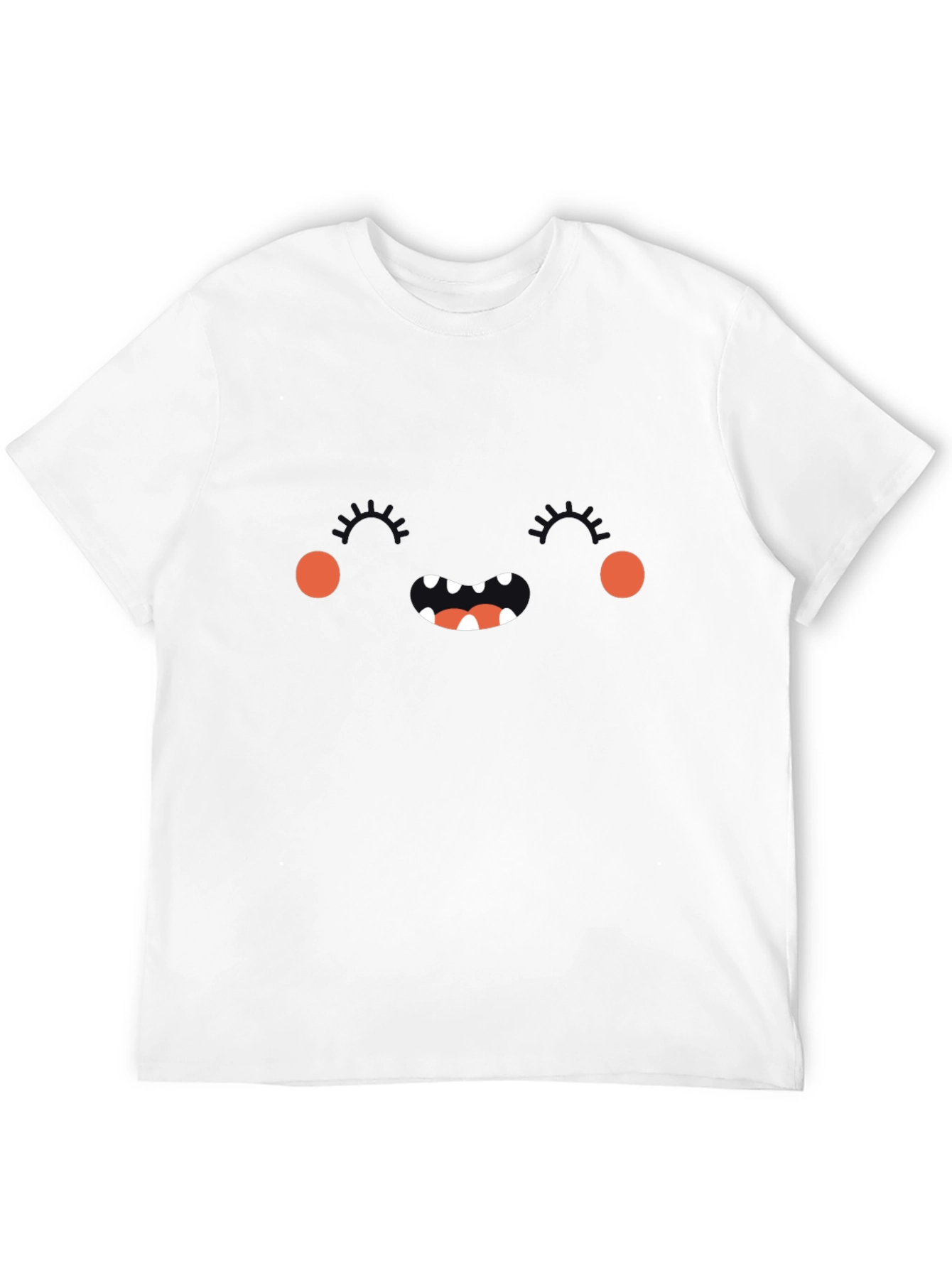 Monster Face Graphic Tee - Black Cotton T-Shirt