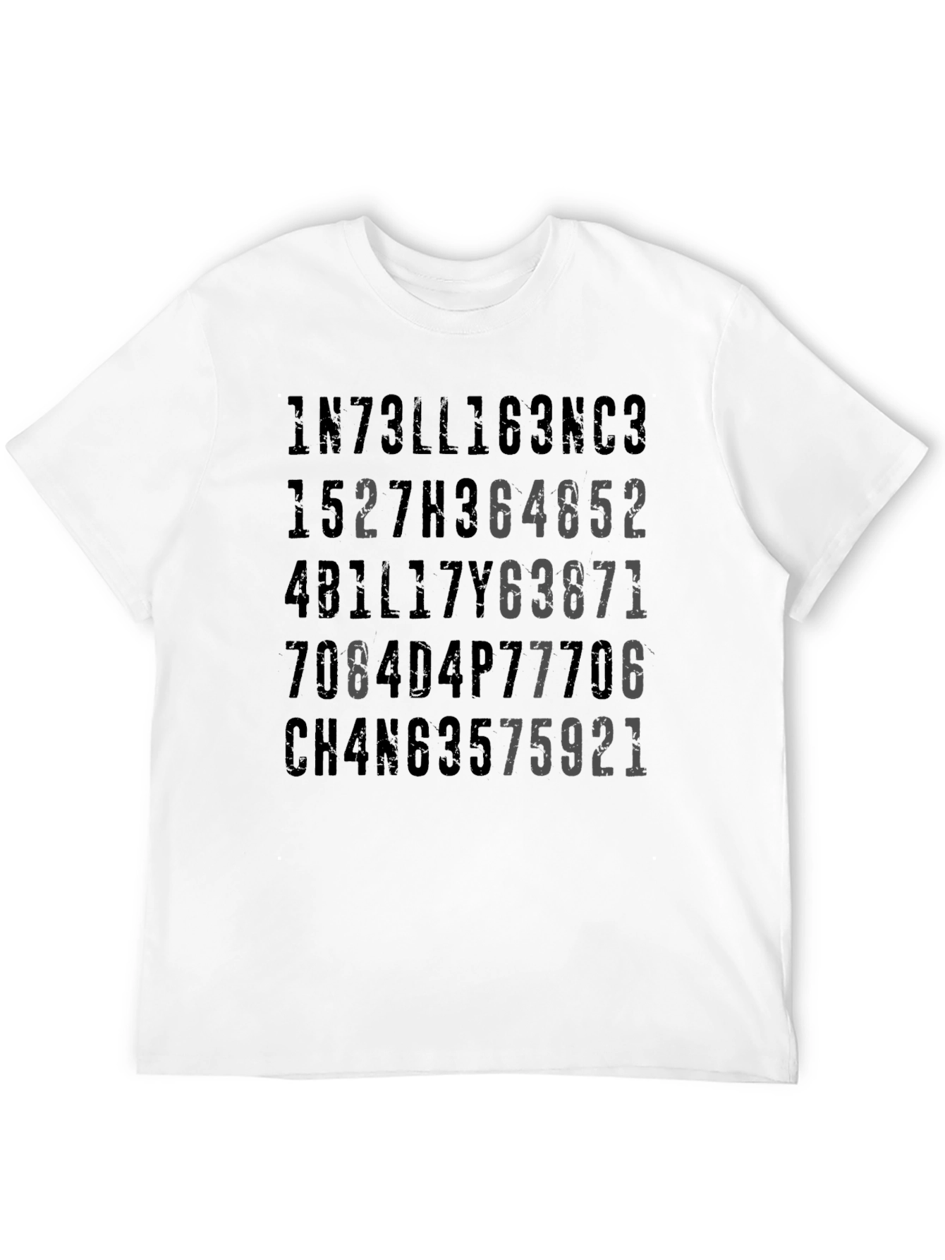 Intellectual Humor T-Shirt - Number & Letter Graphic