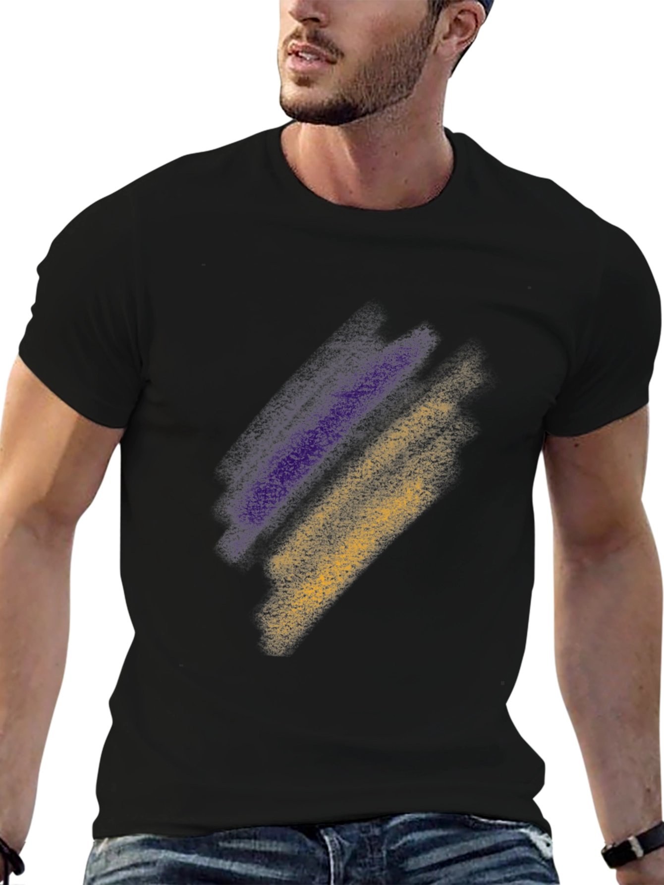 Abstract Stripe Tee - Black