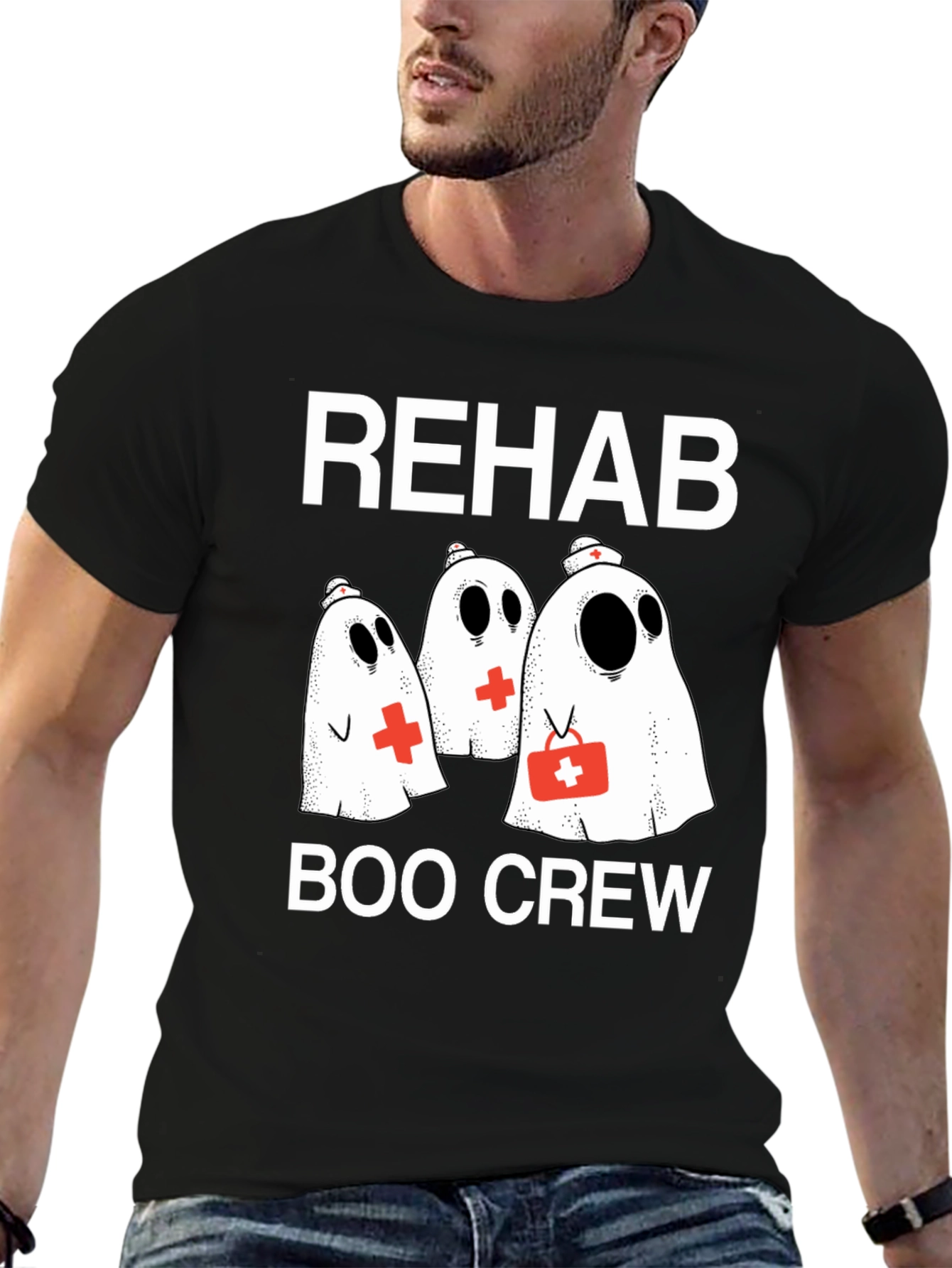 Rehab Boo Crew Halloween T-Shirt
