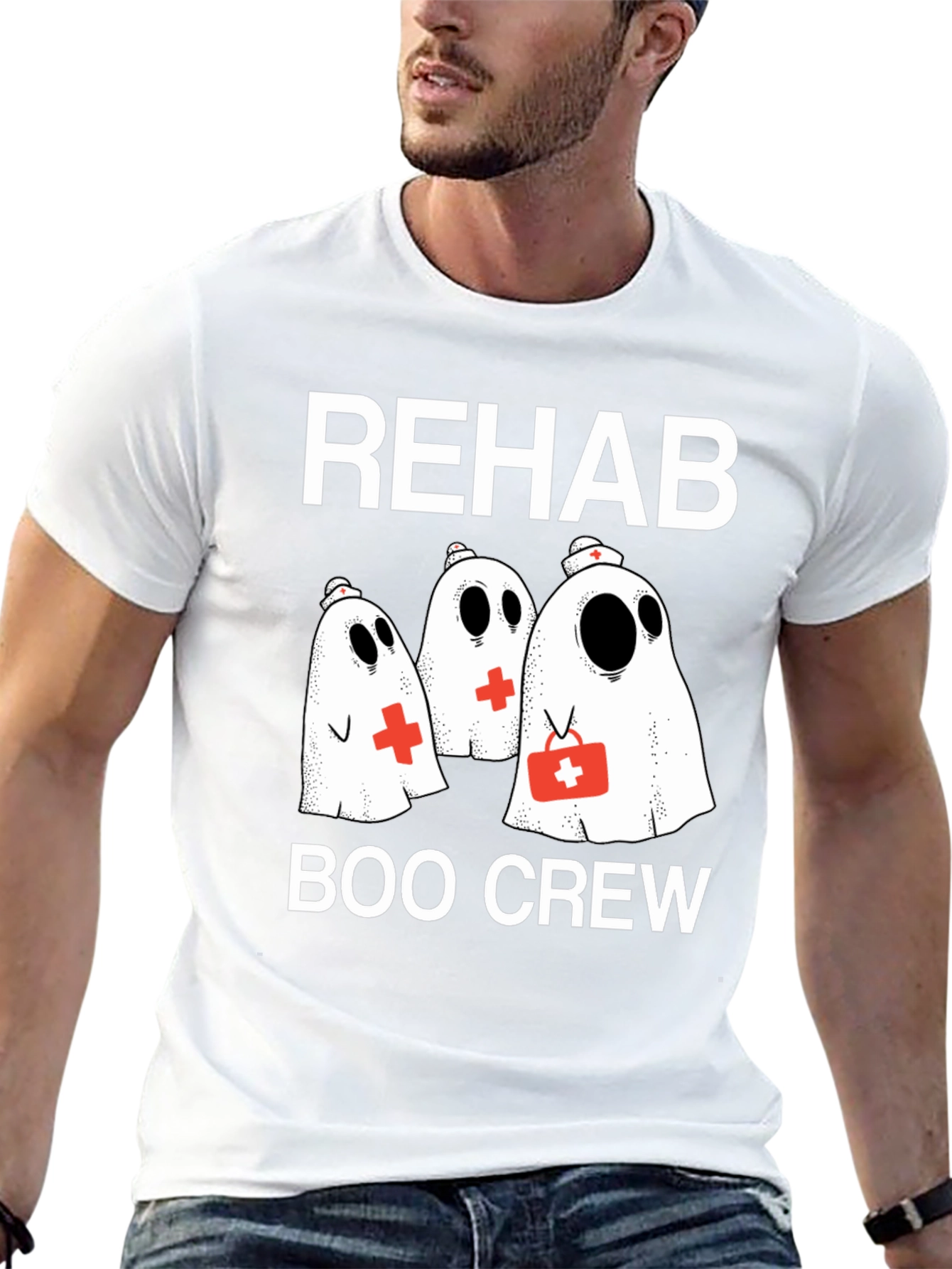 Rehab Boo Crew Halloween T-Shirt