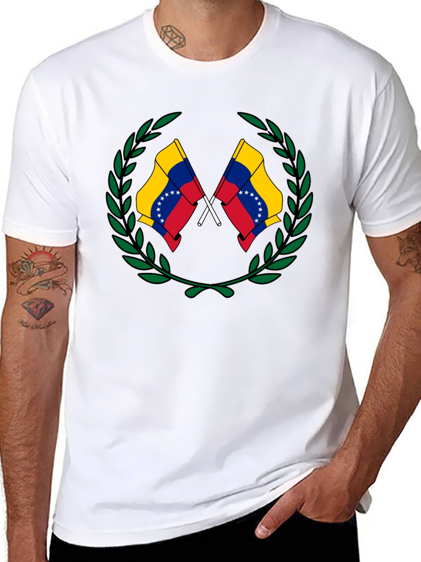 Venezuela Flag Wreath Graphic T-Shirt