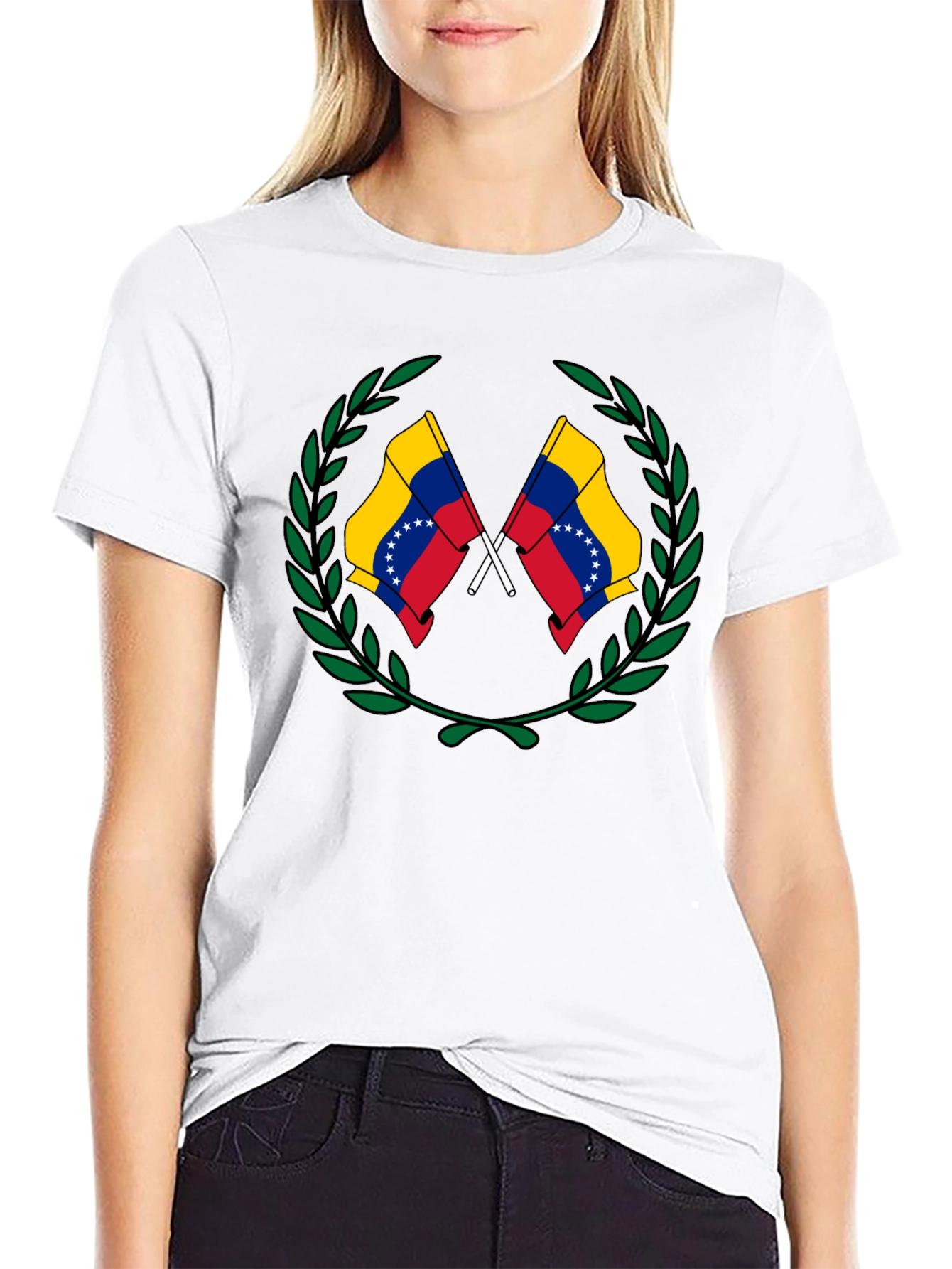 Venezuela Flag Wreath Graphic T-Shirt