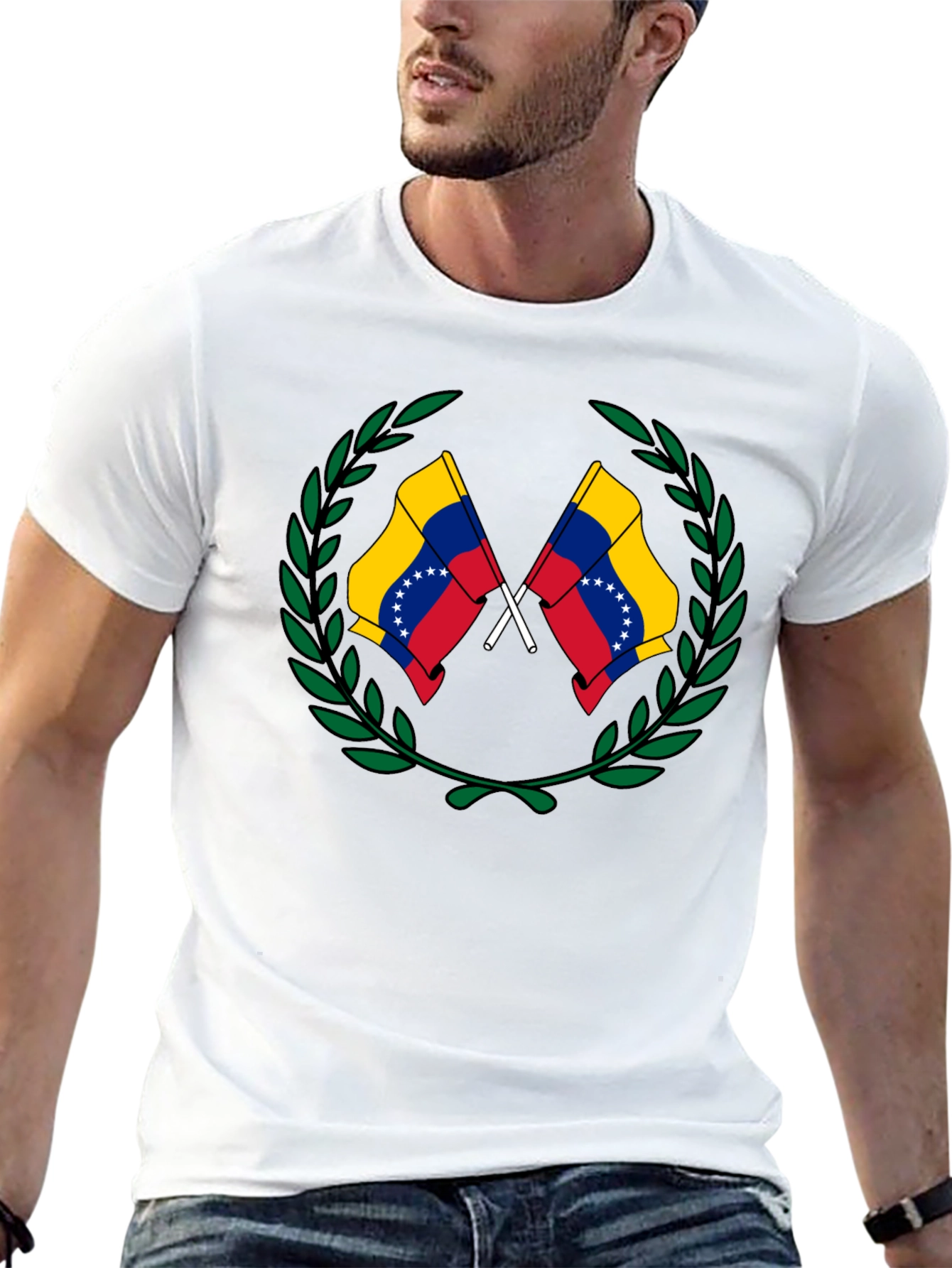 Venezuela Flag Wreath Graphic T-Shirt