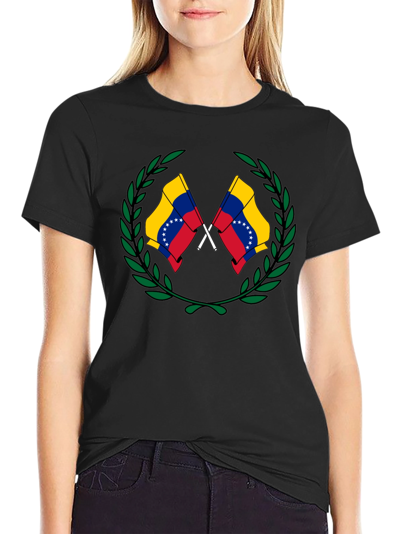 Venezuela Flag Wreath Graphic T-Shirt