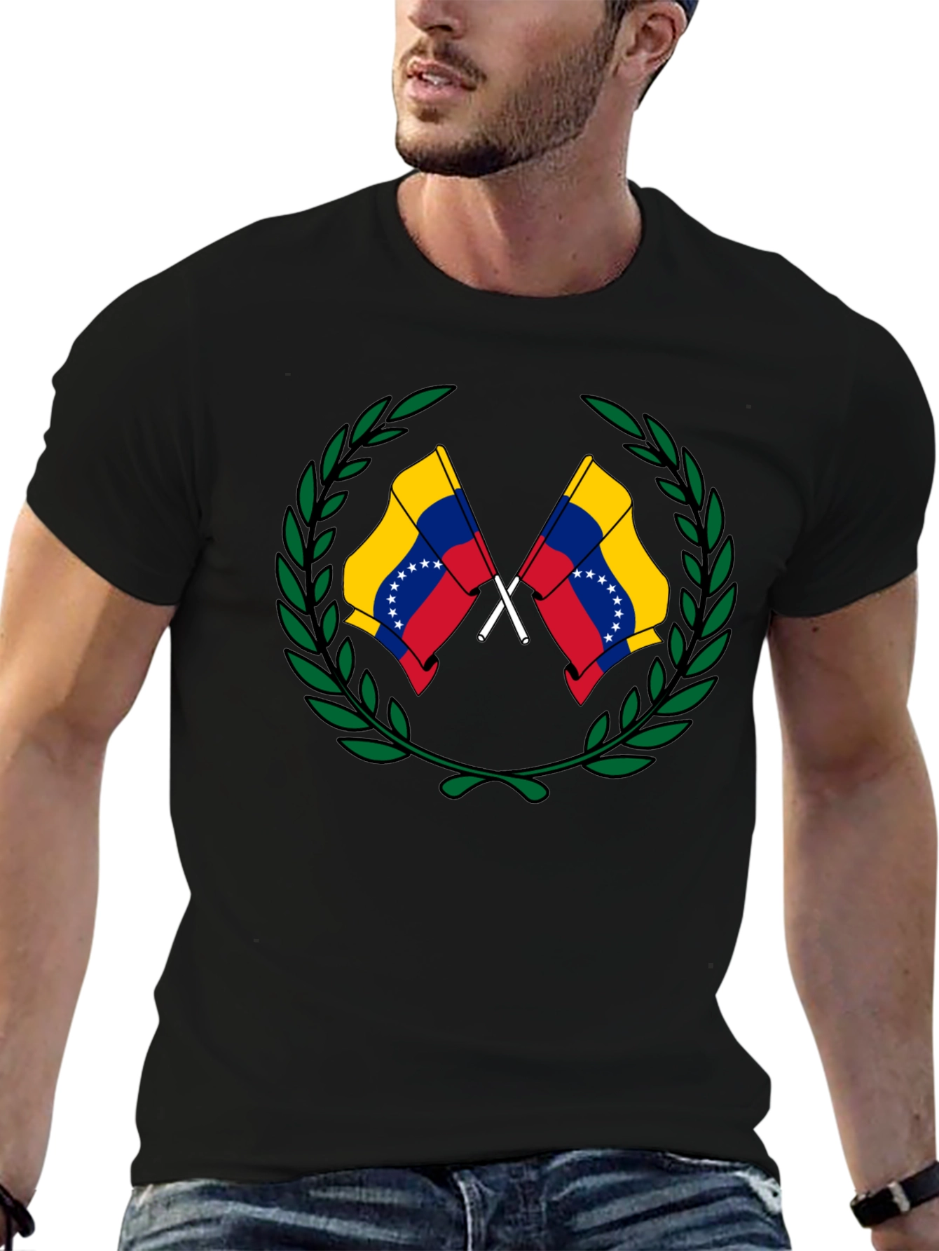Venezuela Flag Wreath Graphic T-Shirt