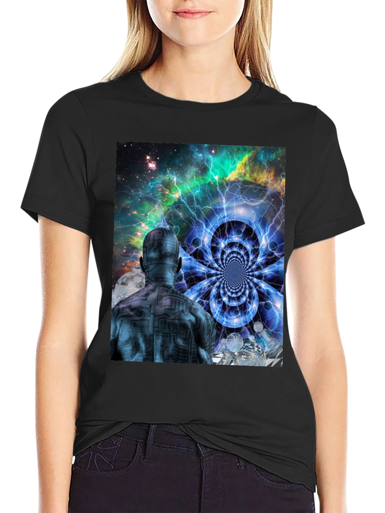 Mind Bender T-Shirt: Cosmic Circuit Man Design