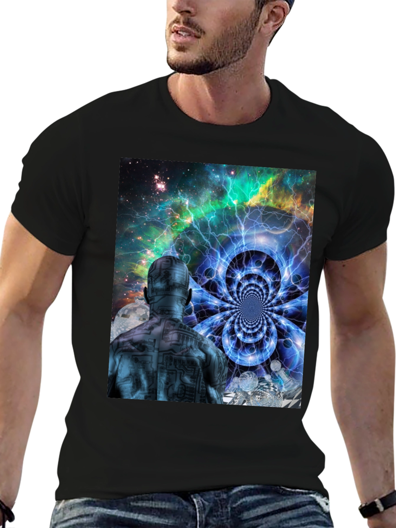 Mind Bender T-Shirt: Cosmic Circuit Man Design