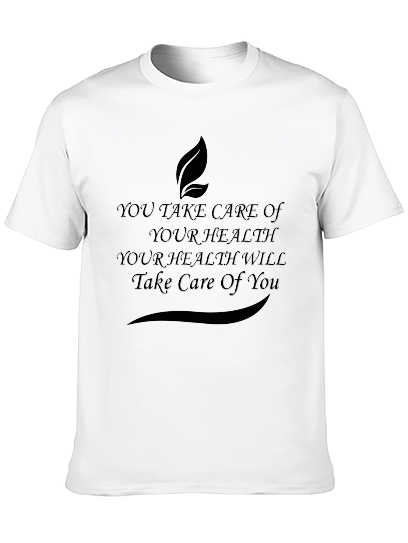 Health Quote Black T-Shirt - Self Care Message
