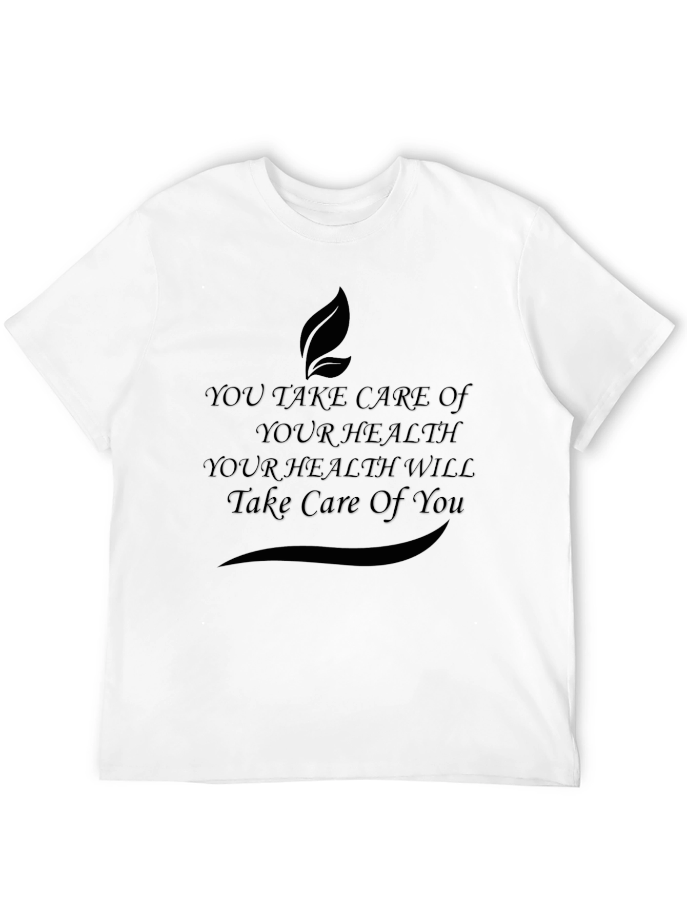Health Quote Black T-Shirt - Self Care Message