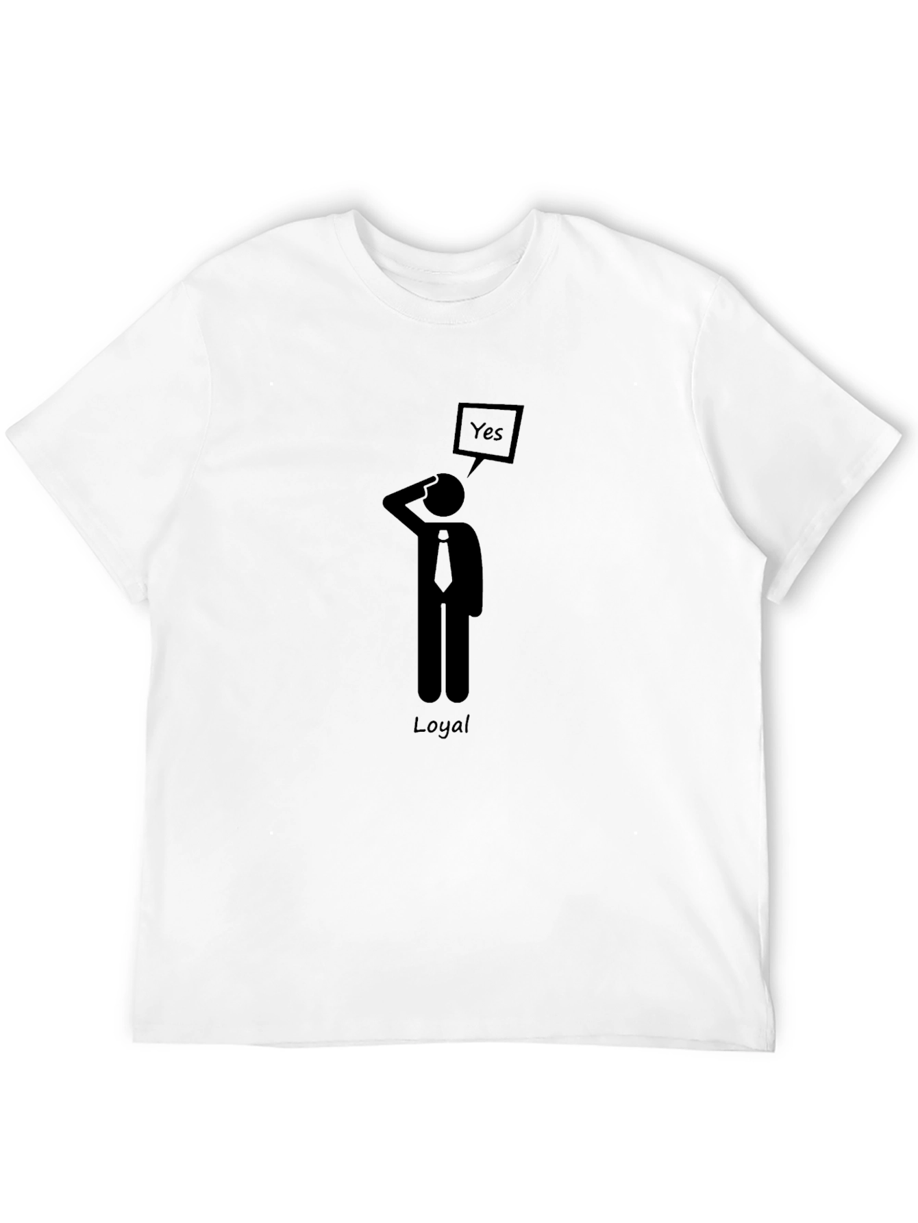 Loyal Yes Mens Black Graphic T-Shirt