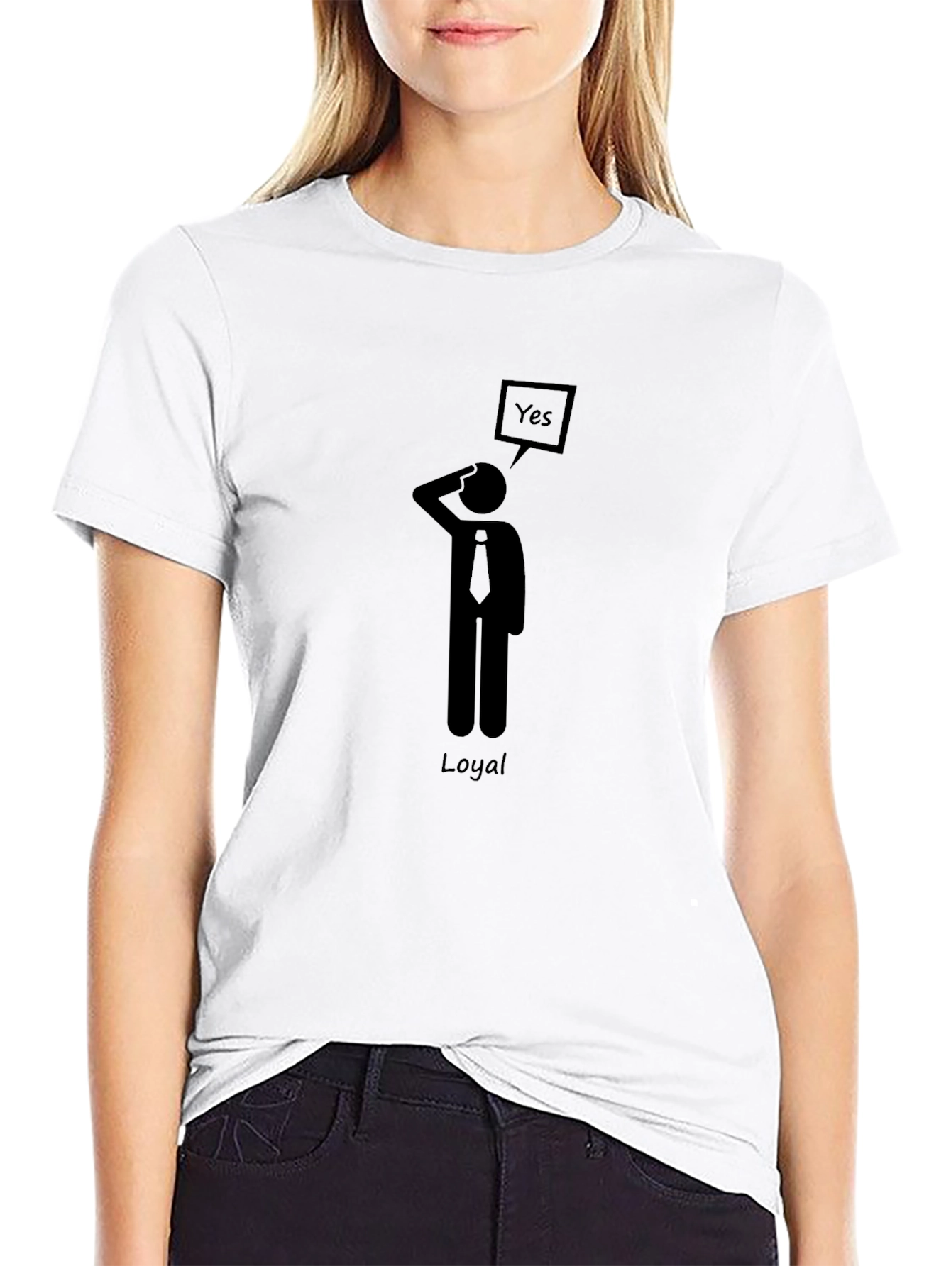 Loyal Yes Mens Black Graphic T-Shirt