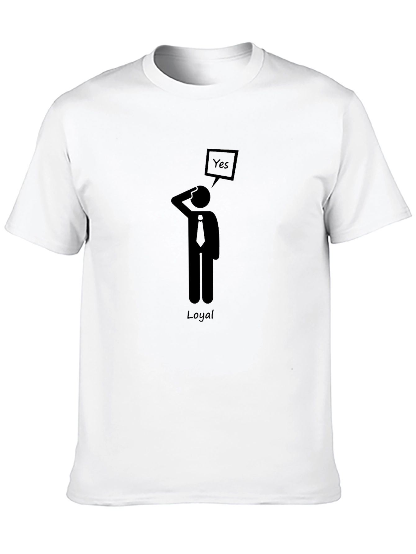 Loyal Yes Mens Black Graphic T-Shirt