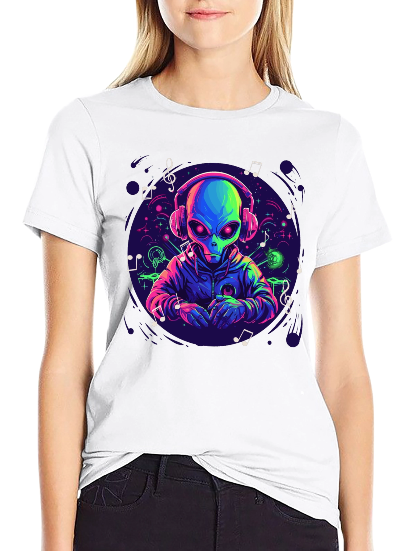 Alien DJ Graphic Tee - Music Lover Gift