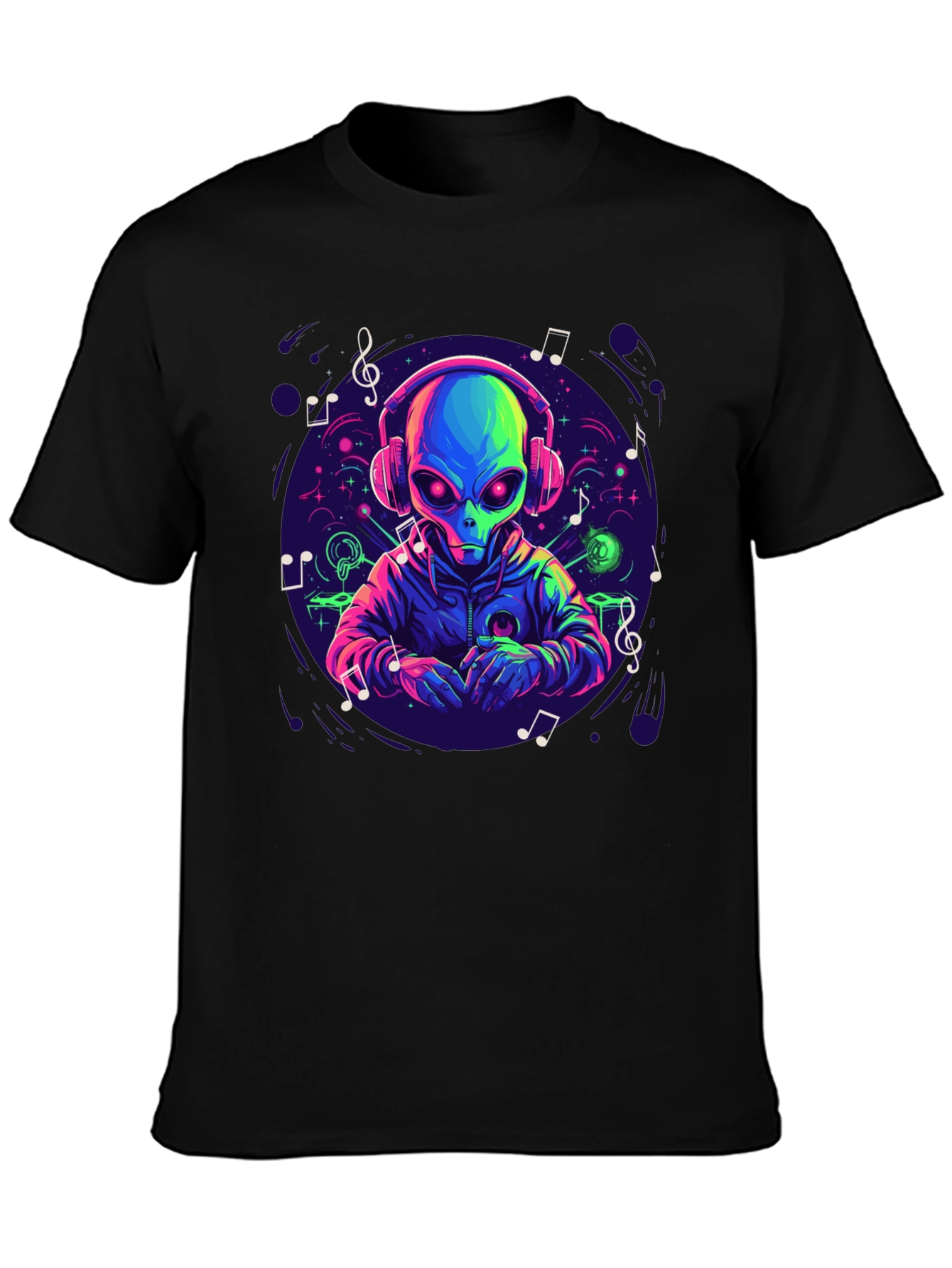 Alien DJ Graphic Tee - Music Lover Gift
