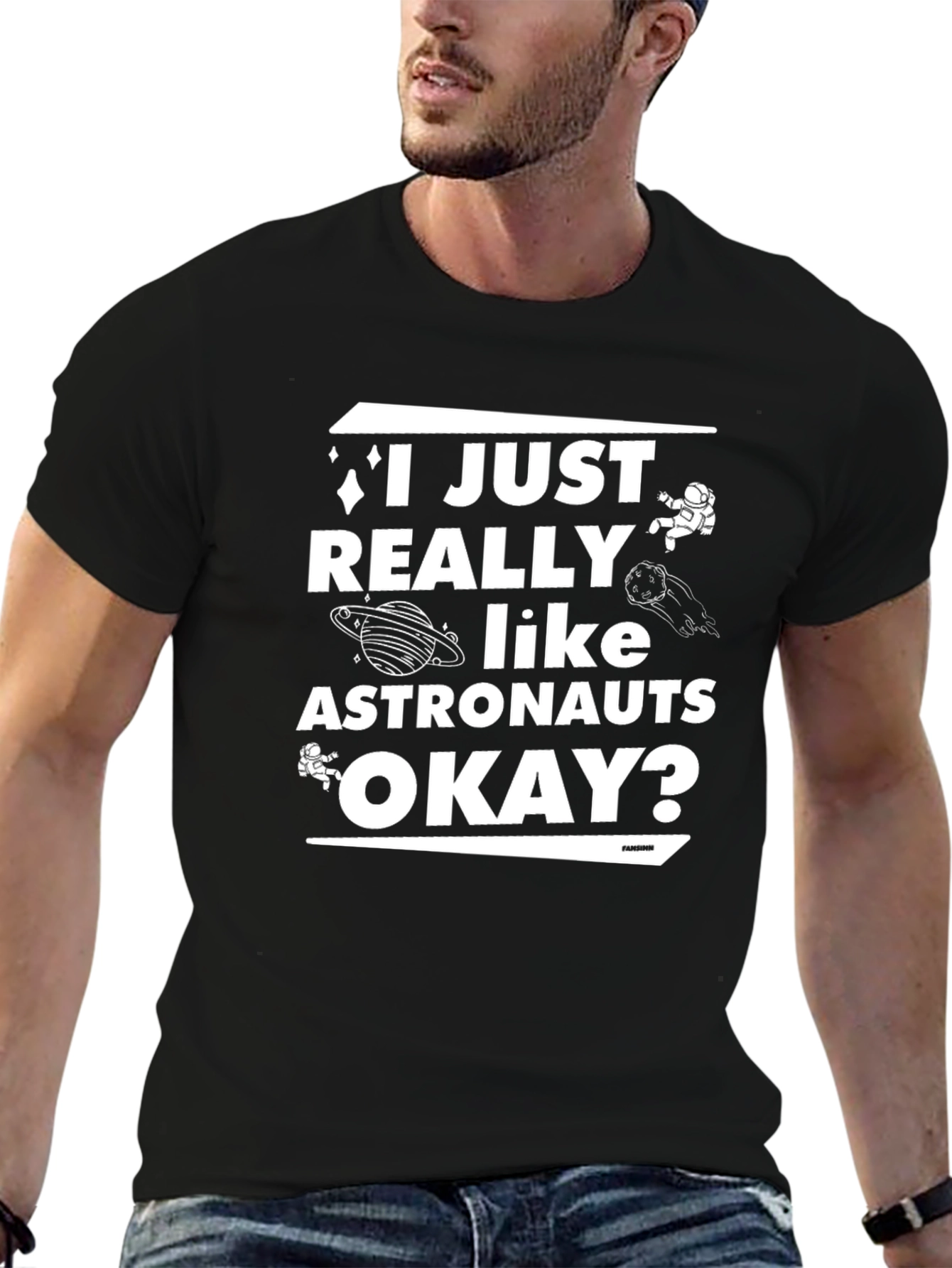 I Just Really Like Astronauts Black T-Shirt