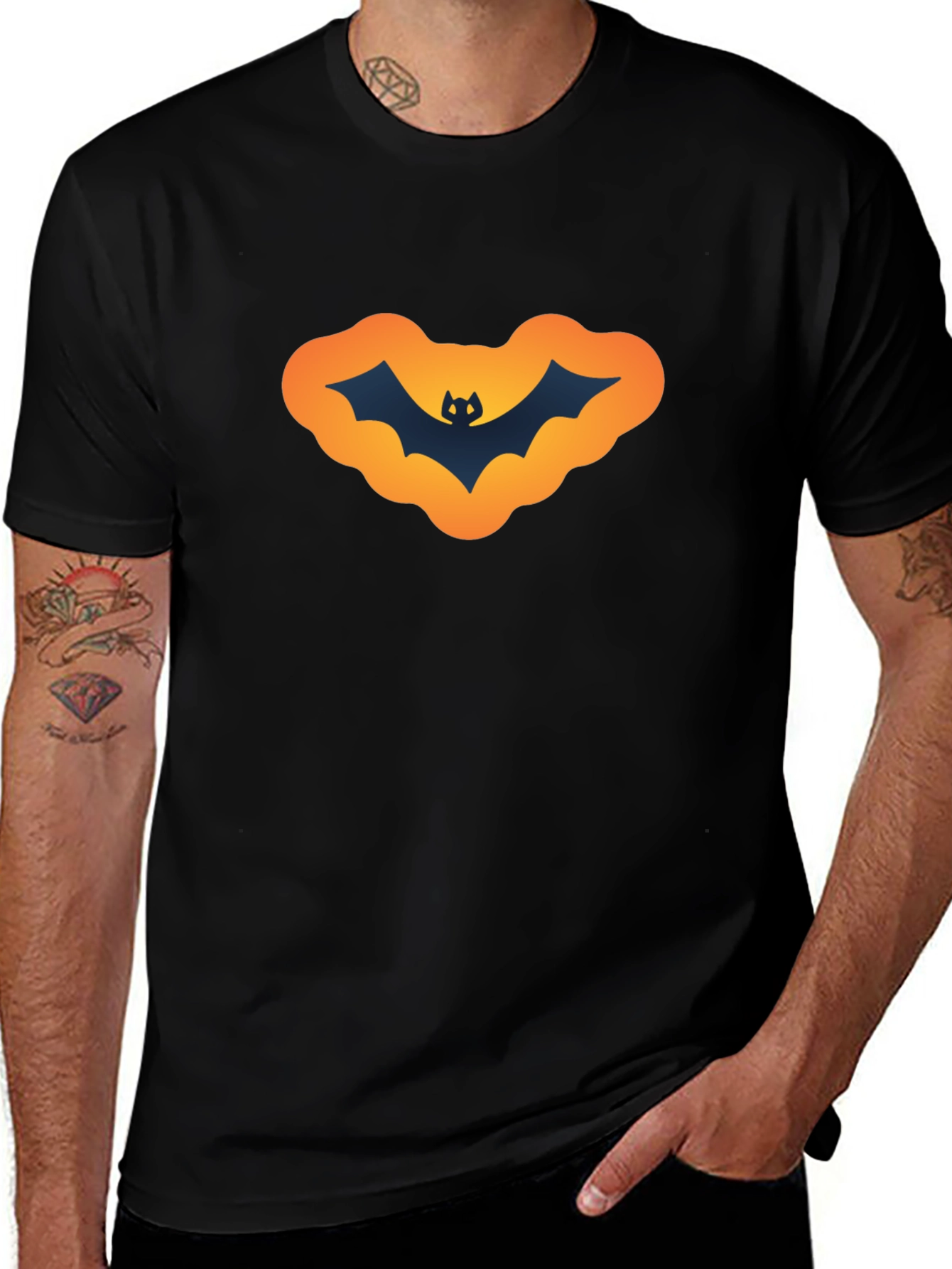 Halloween Bat Graphic T-Shirt