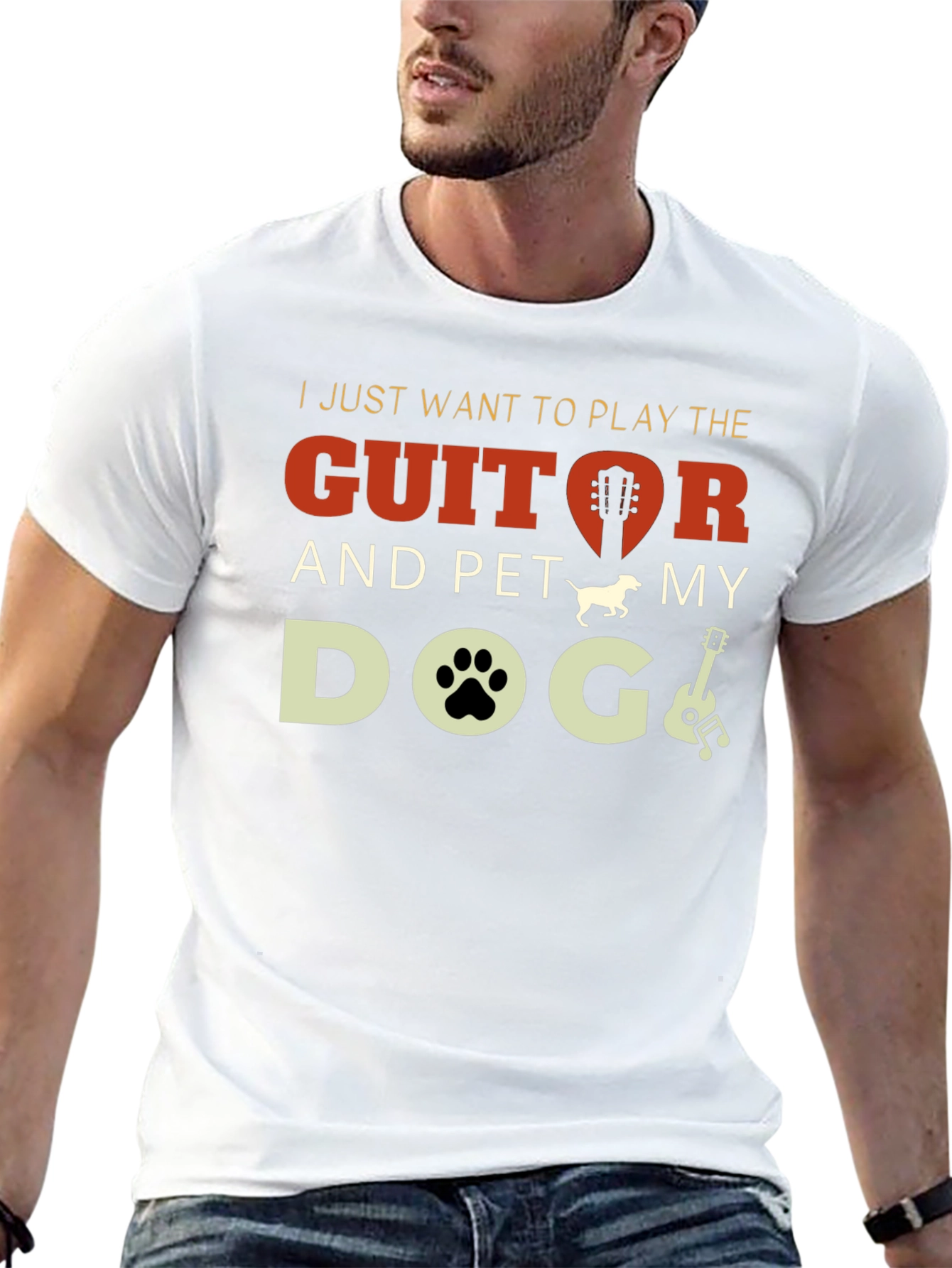 Guitar and Dog Lover T-Shirt