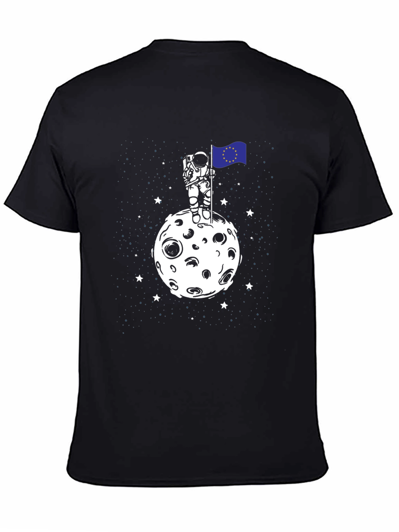 Astronaut EU Flag Moon T-Shirt - Space Graphic Tee
