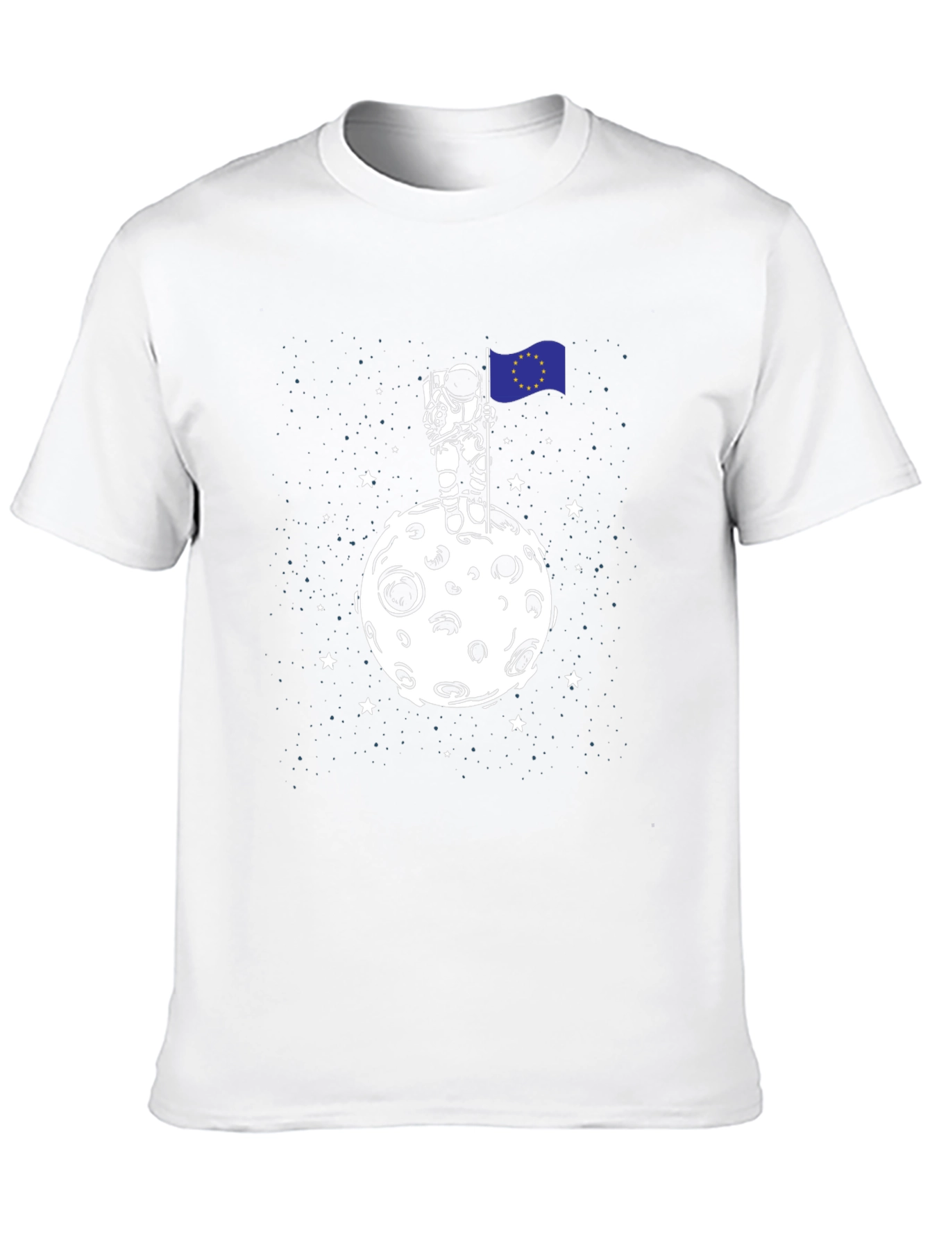 Astronaut EU Flag Moon T-Shirt - Space Graphic Tee