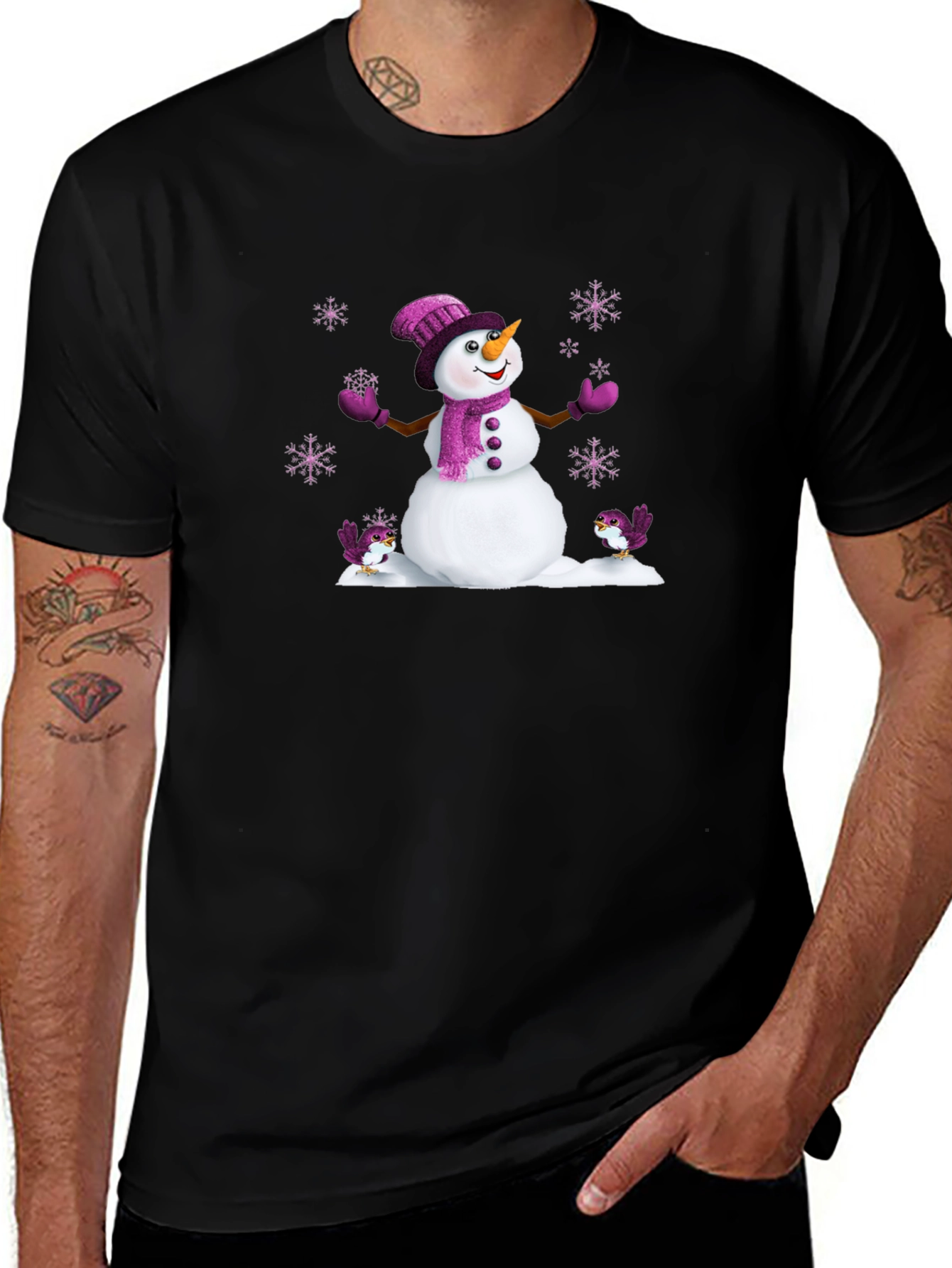 Festive Snowman T-Shirt - Winter Holiday Style