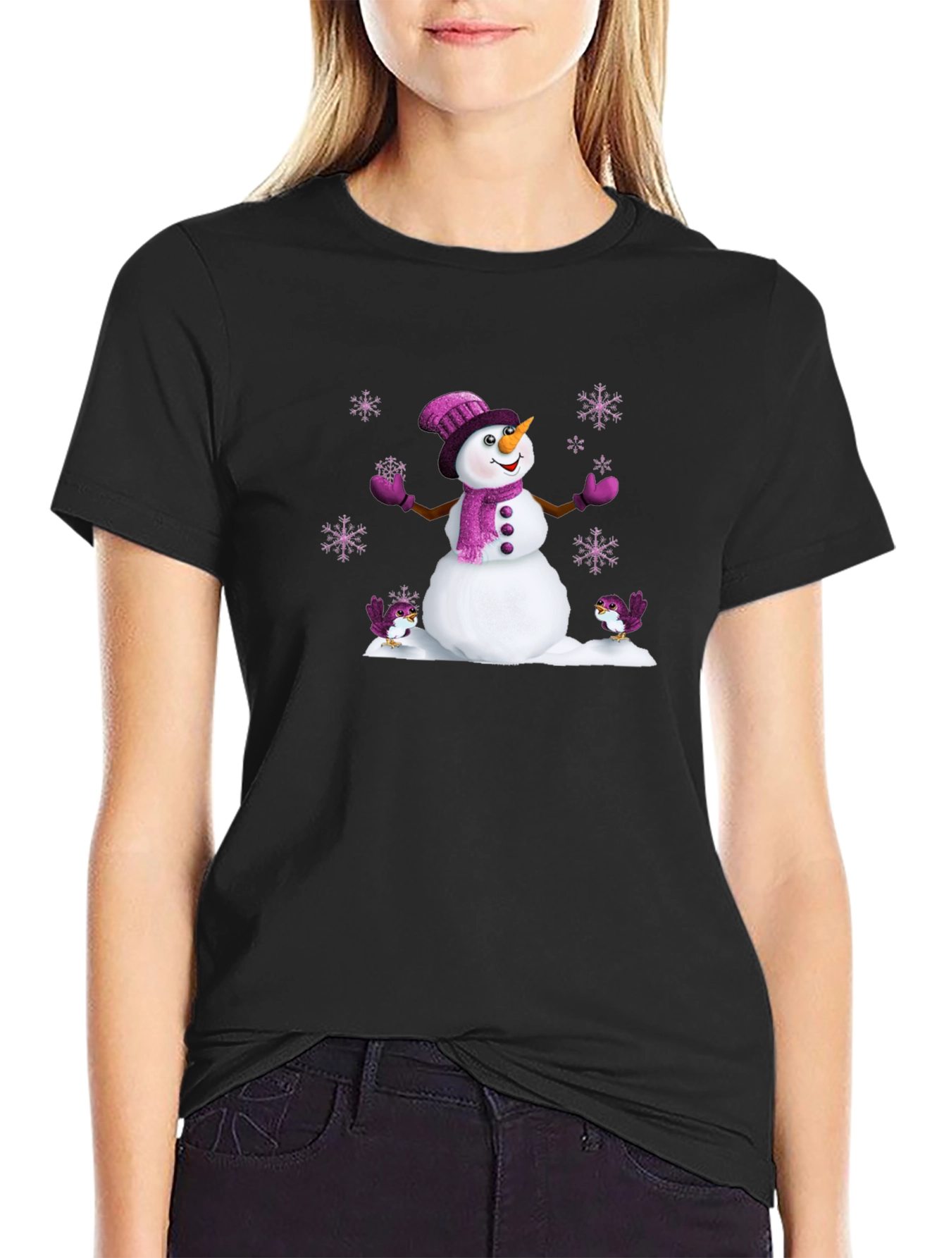 Festive Snowman T-Shirt - Winter Holiday Style