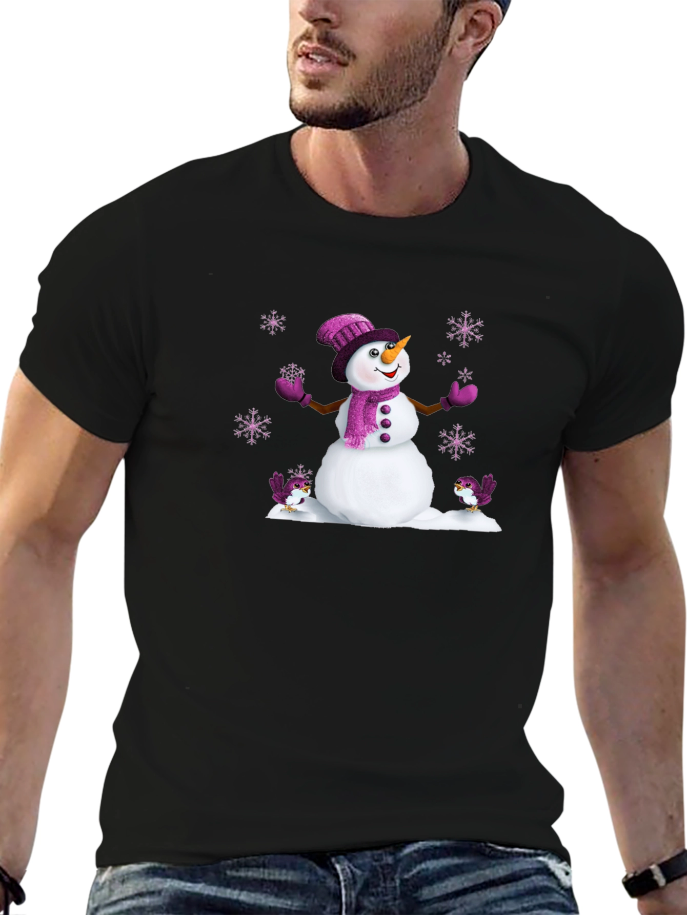 Festive Snowman T-Shirt - Winter Holiday Style