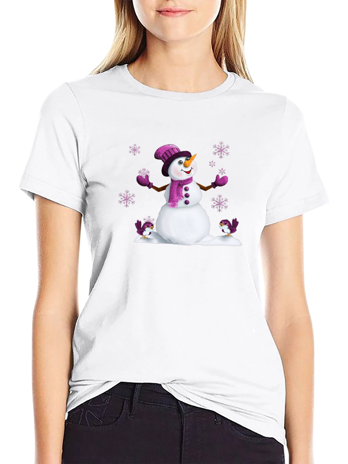 Festive Snowman T-Shirt - Winter Holiday Style
