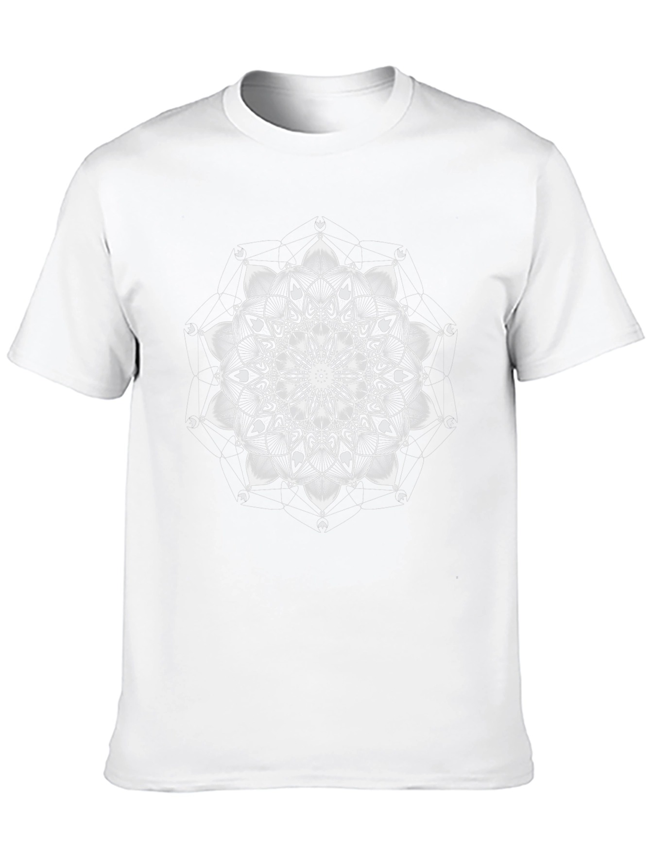 Geometric Mandala Graphic Tee - Black