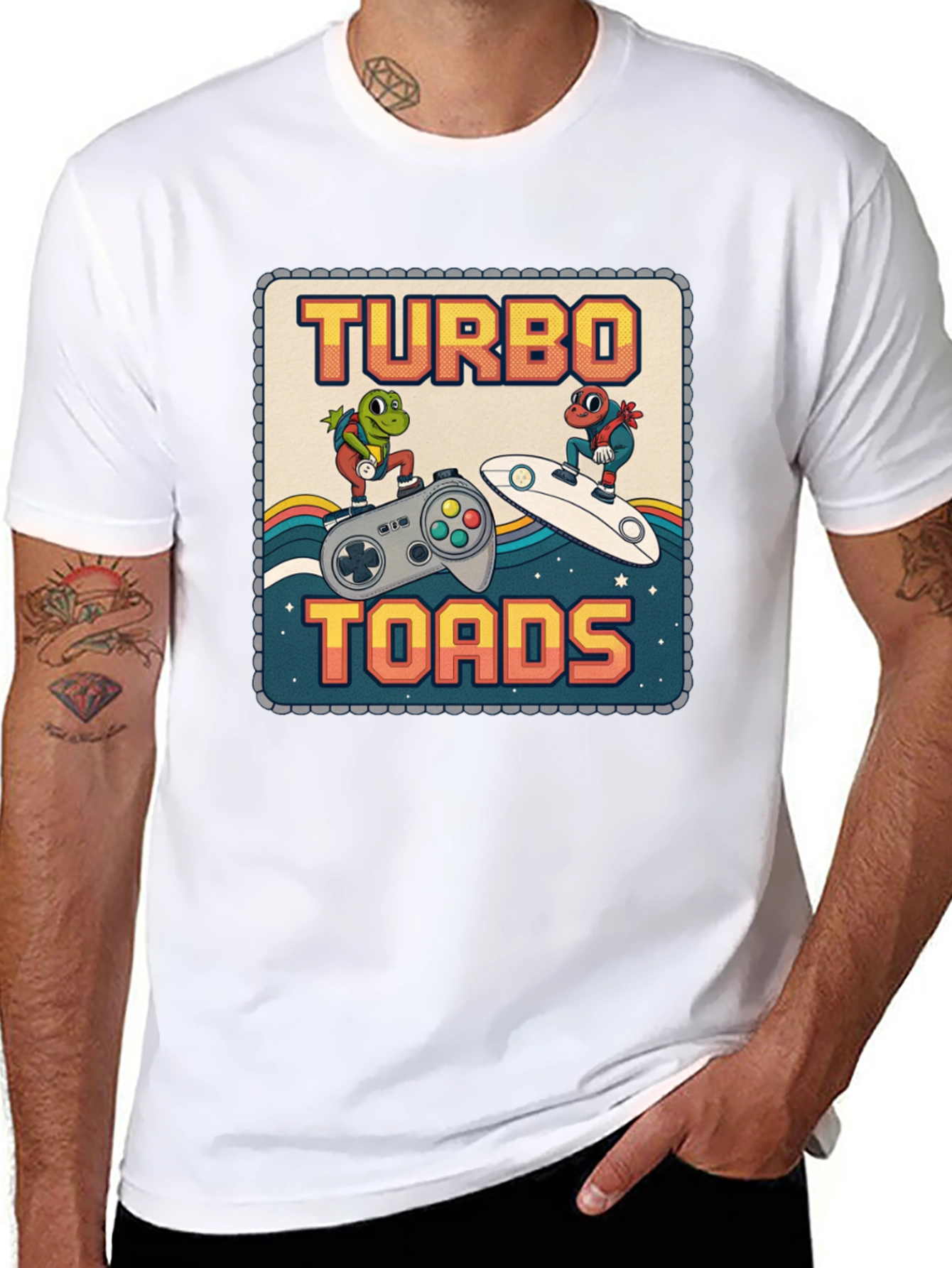 Turbo Toads Retro Gaming Black T-Shirt