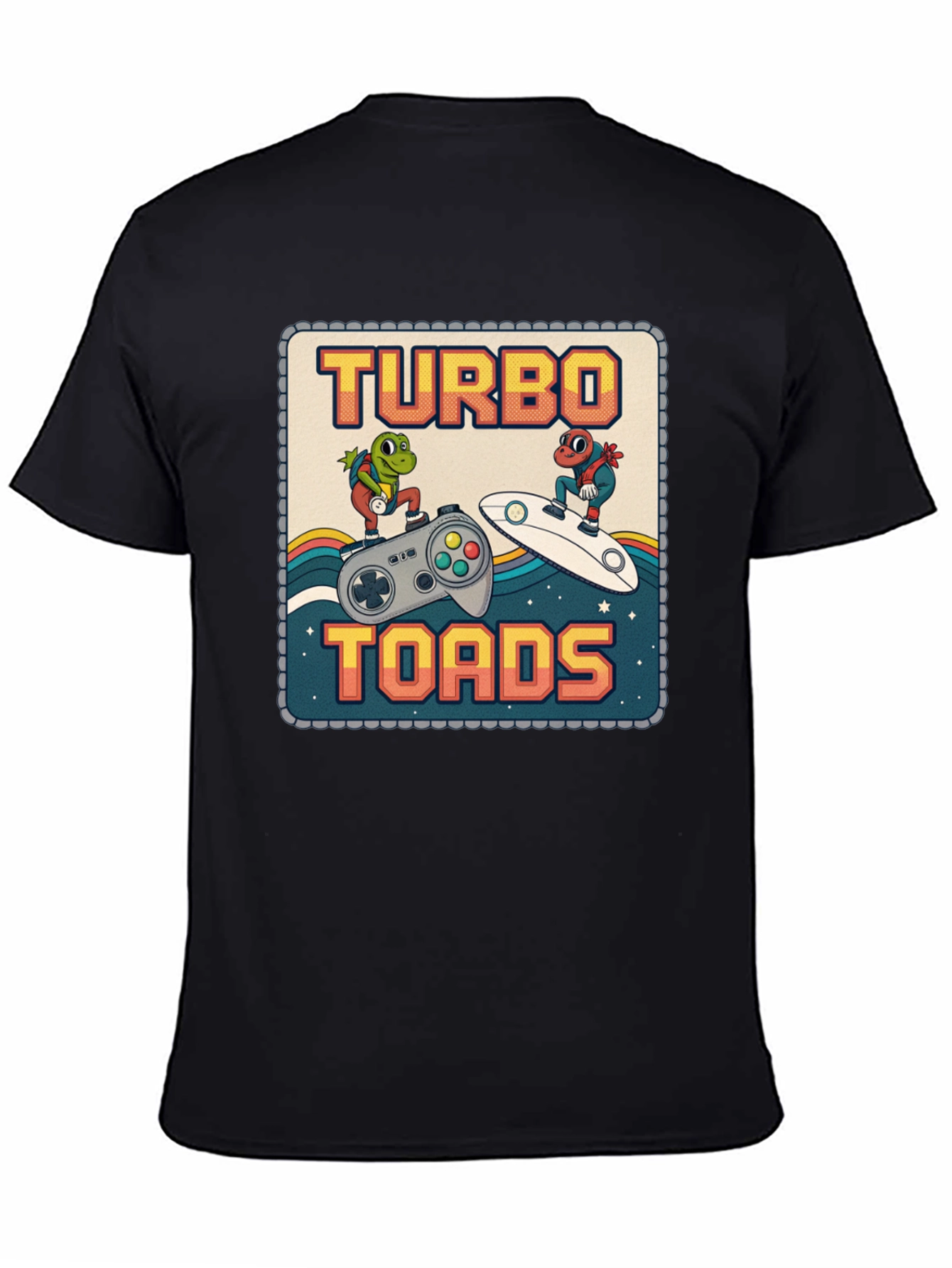 Turbo Toads Retro Gaming Black T-Shirt