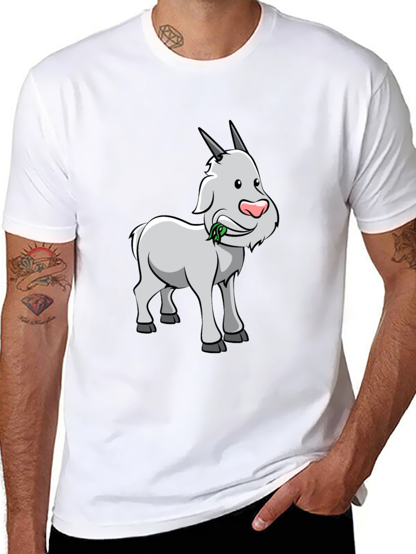 Goat Cartoon Graphic T-Shirt