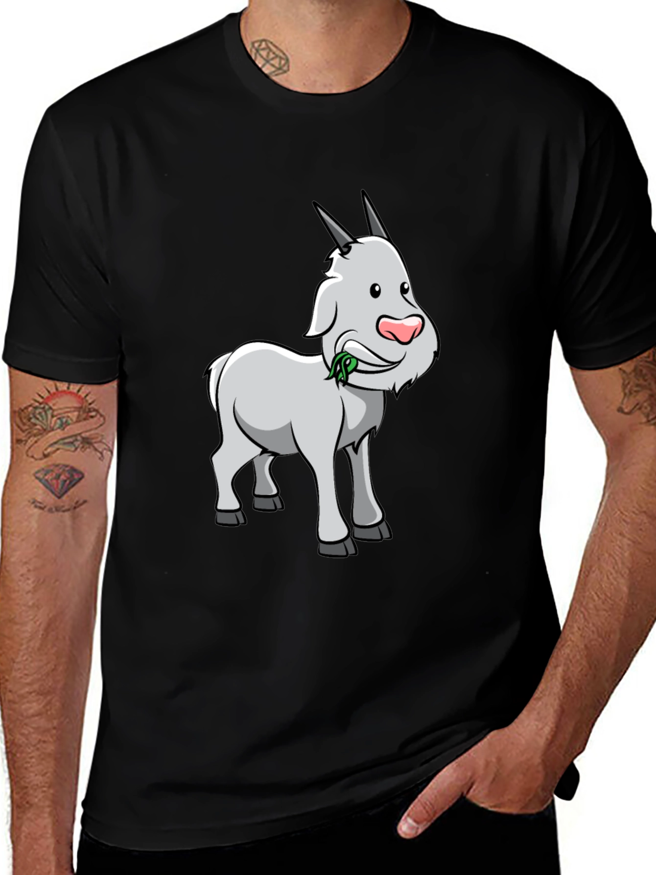 Goat Cartoon Graphic T-Shirt