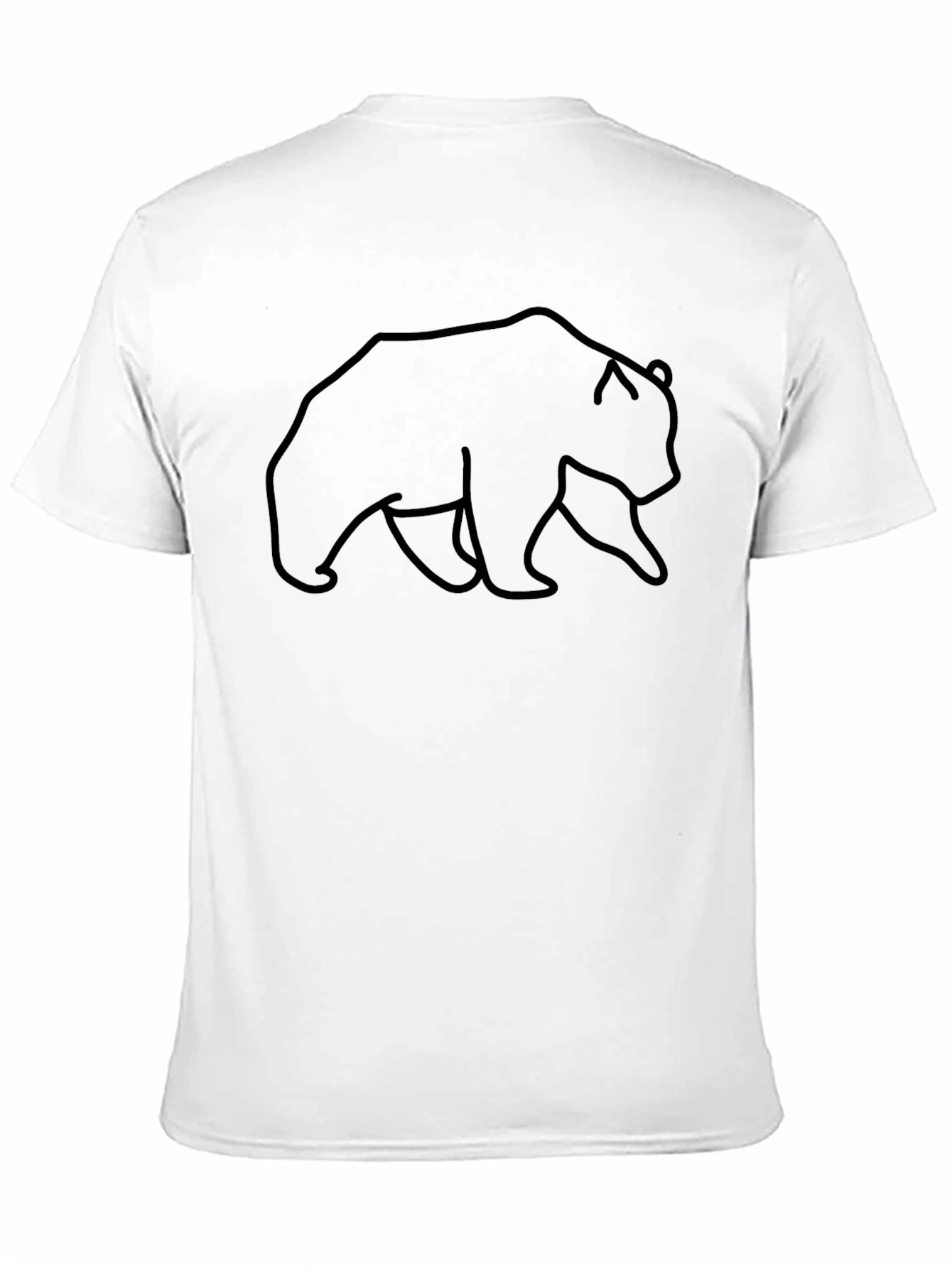 Mens Black T-Shirt with Bear Outline